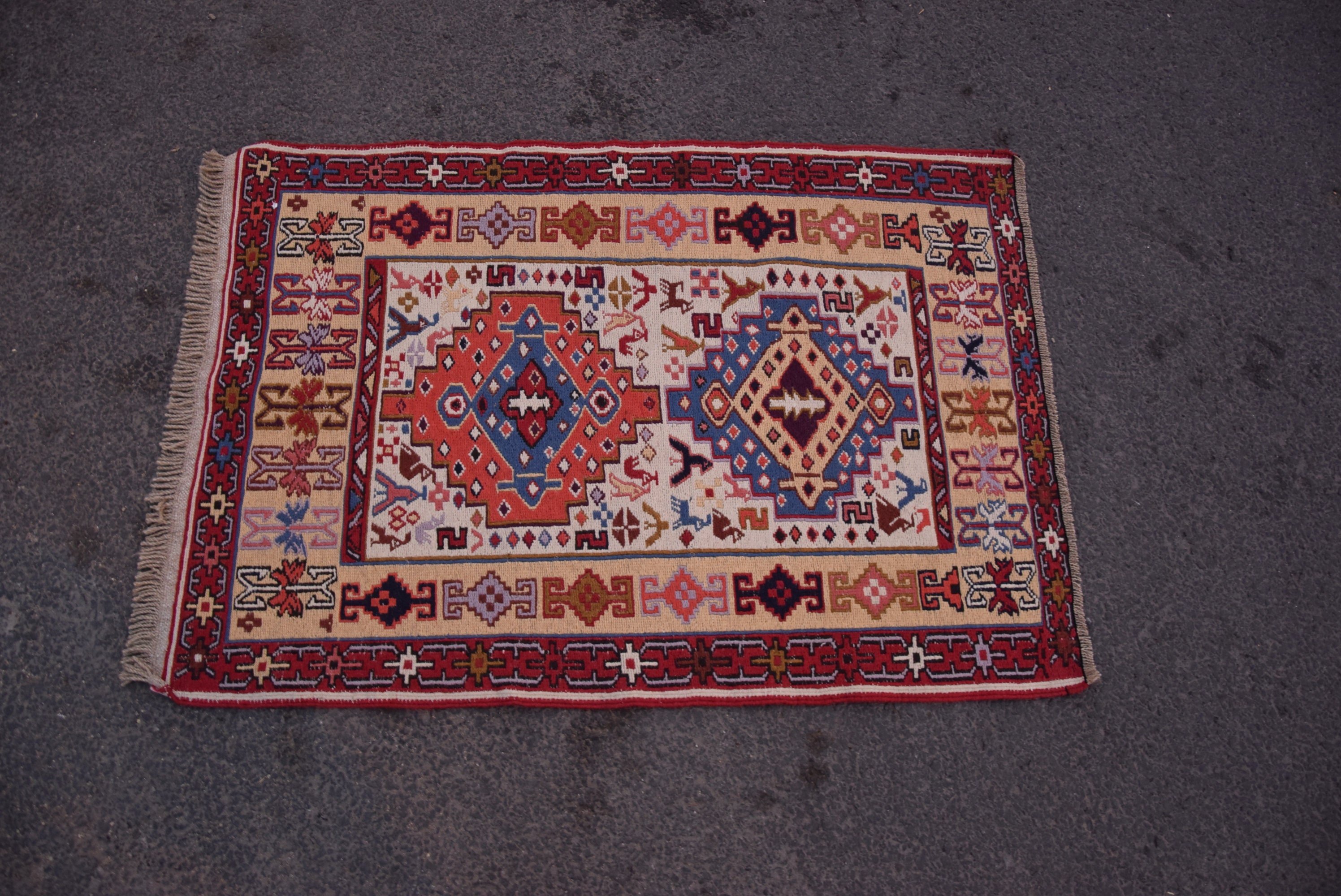 Red Floor Rug, Cute Rugs, Turkish Rugs, Wall Hanging Rug, Kilim, 2.3x3.3 ft Small Rug, Bath Rugs, Floor Rugs, Anatolian Rugs, Vintage Rug