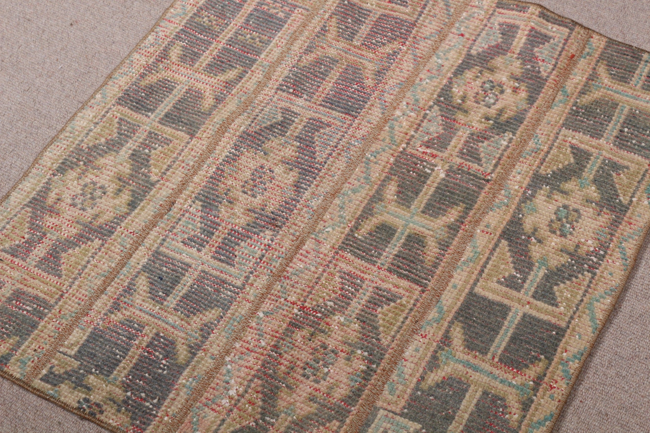 Duvara Asılı Halı, Boho Halı, 2,5x2,8 ft Küçük Halılar, Fas Halısı, Yatak Odası Halısı, Kahverengi Yün Halı, Banyo Halıları, Türk Halısı, Vintage Halılar