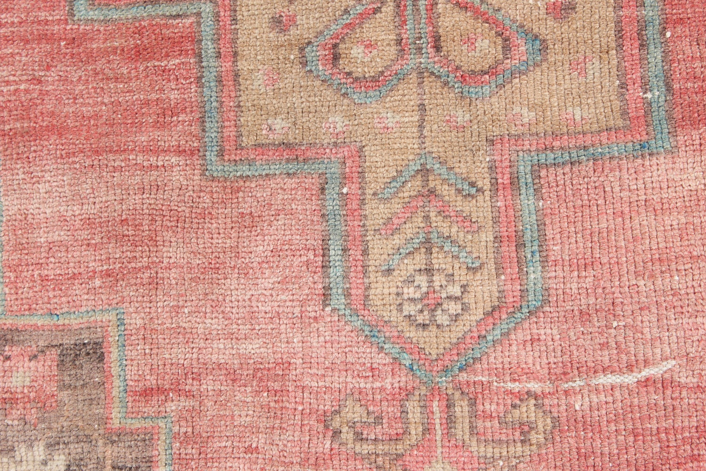 Sevimli Banyo Paspası Halısı, Mutfak Halıları, Nötr Halı, Türk Halısı, Çocuk Halıları, Vintage Halı, Pembe Oryantal Halı, Boho Halıları, 1.9x4.6 ft Küçük Halı