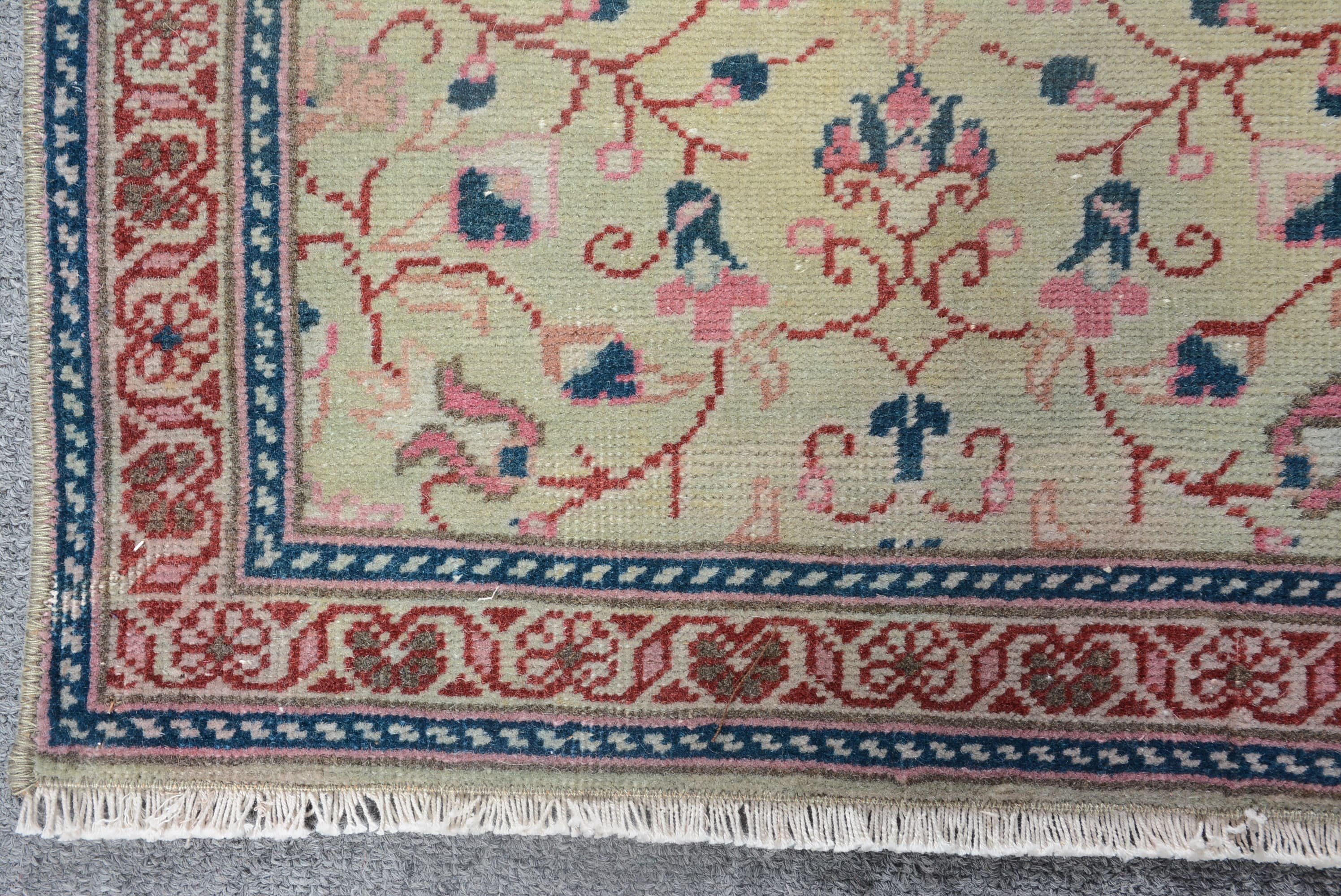 Giriş Halıları, Oushak Halısı, Türk Halıları, Vintage Halı, Yurt Halısı, 1,5x3,2 ft Küçük Halı, Yeşil Yer Halısı, Yer Halısı, Banyo Halıları, Banyo Halıları