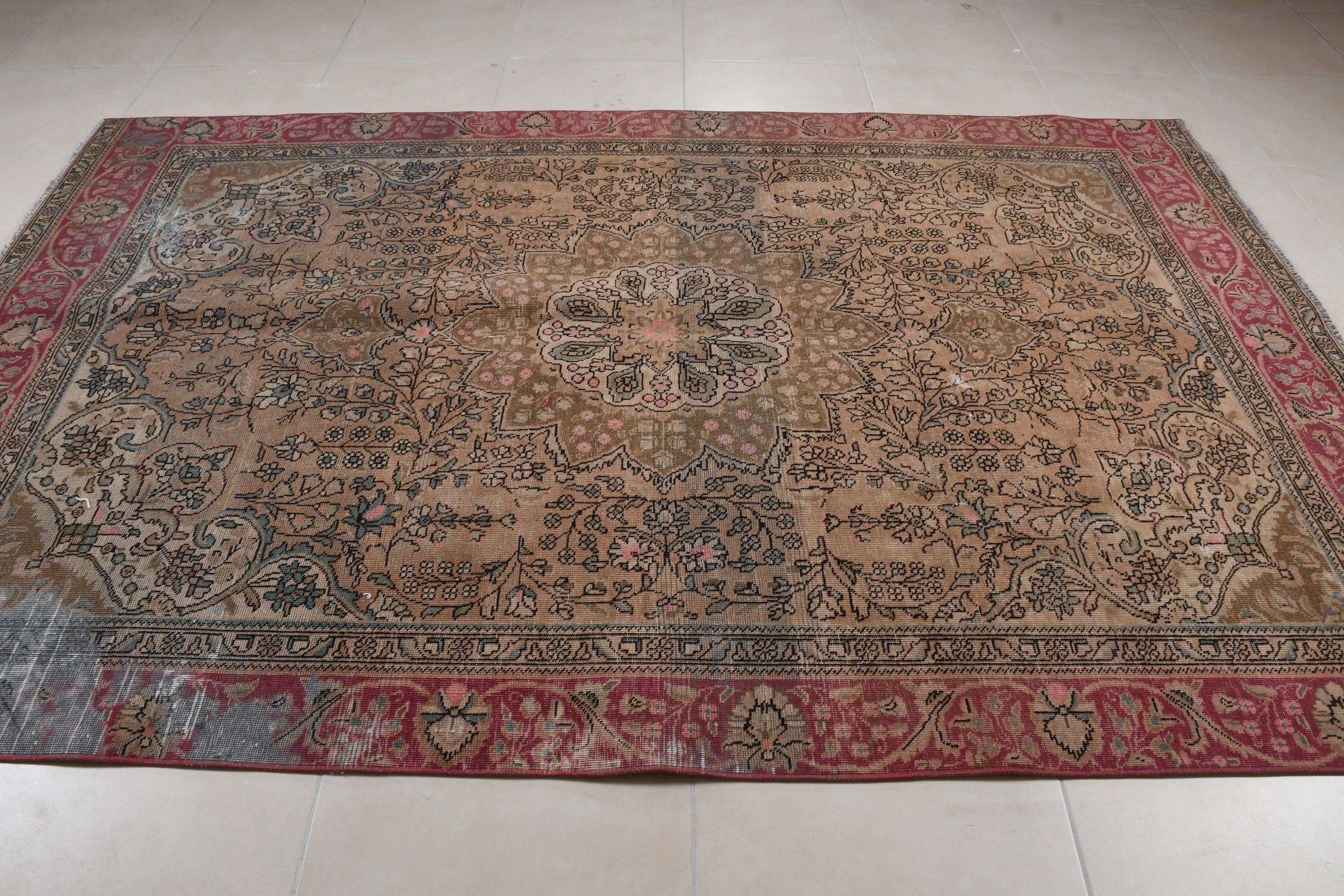 Yemek odası Halı, Salon Halı, Salon Halı, Uşak Halı, 187x284 cm Salon Halı, Oturma odası Halı, Kahverengi Anadolu Halı, Nostaljik Halı