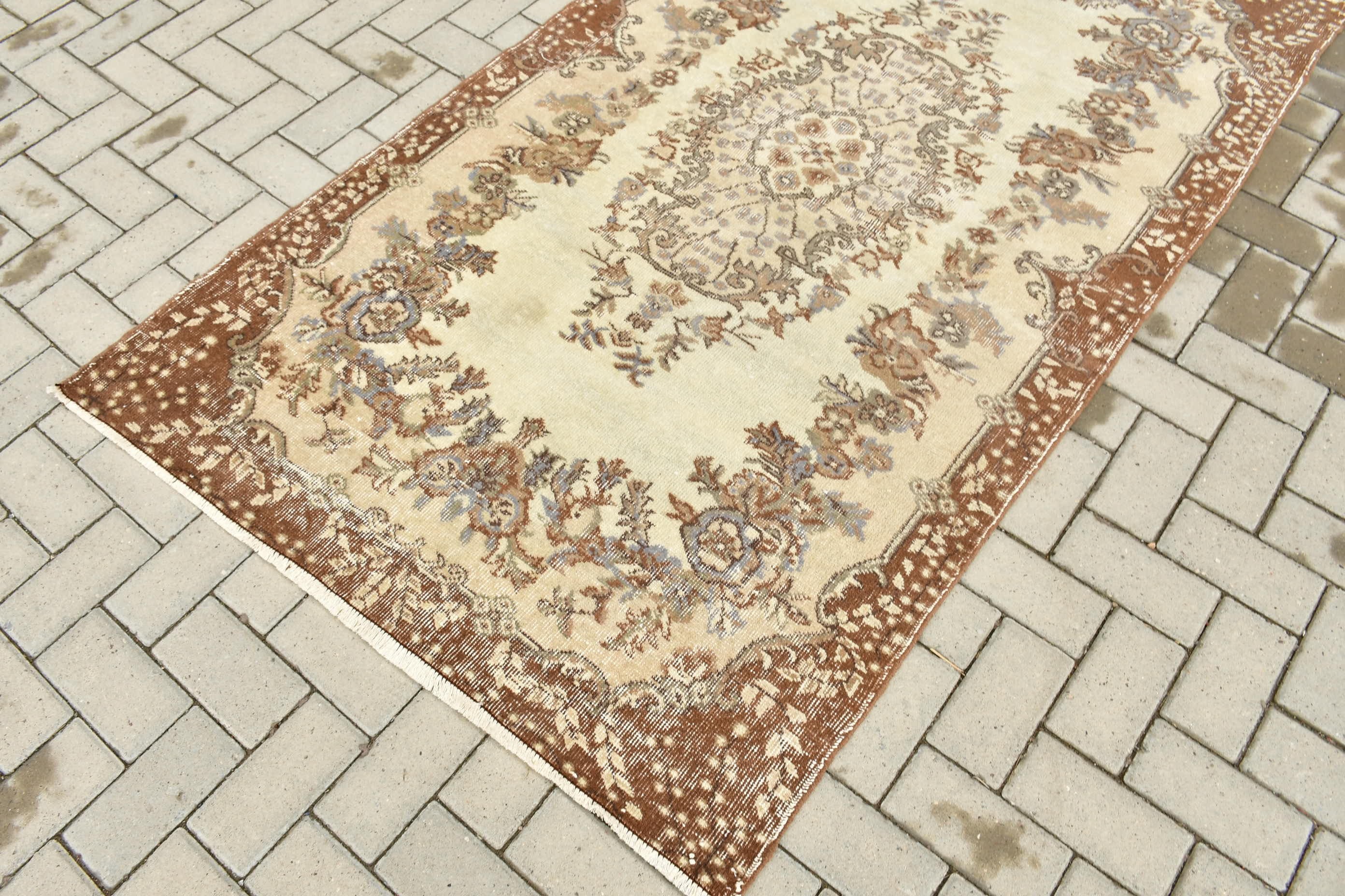 Turkish Rug, Beige Cool Rug, Nursery Rug, Vintage Rugs, Moroccan Rugs, 3.8x6.7 ft Area Rug, Living Room Rug, Turkey Rugs, Oushak Rug