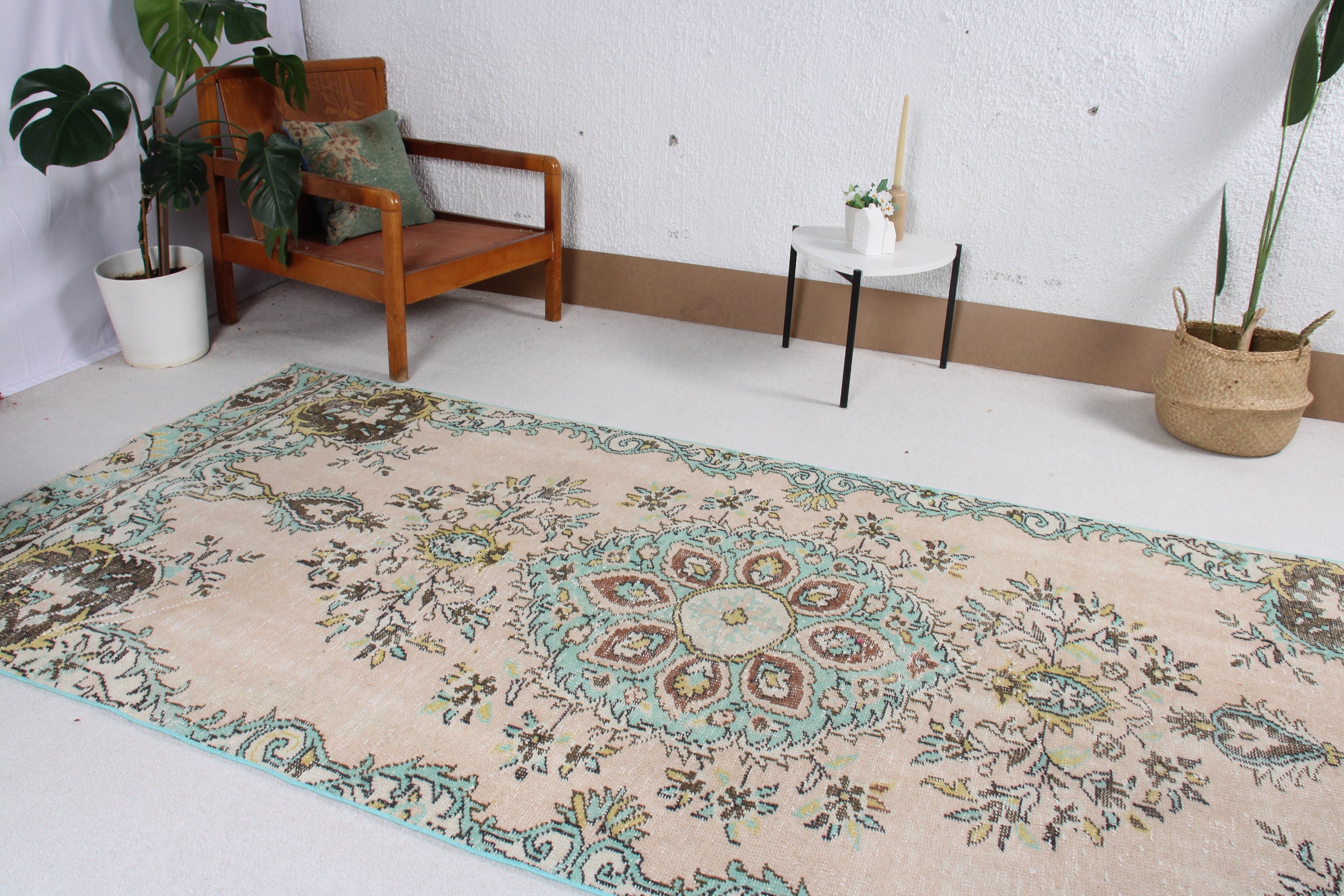 Düz Dokuma Halı, Yer Halıları, Oturma Odası Halıları, Yemek Odası Halısı, 4.2x9.6 ft Büyük Halı, Vintage Halı, Türk Halıları, Bej Anadolu Halısı