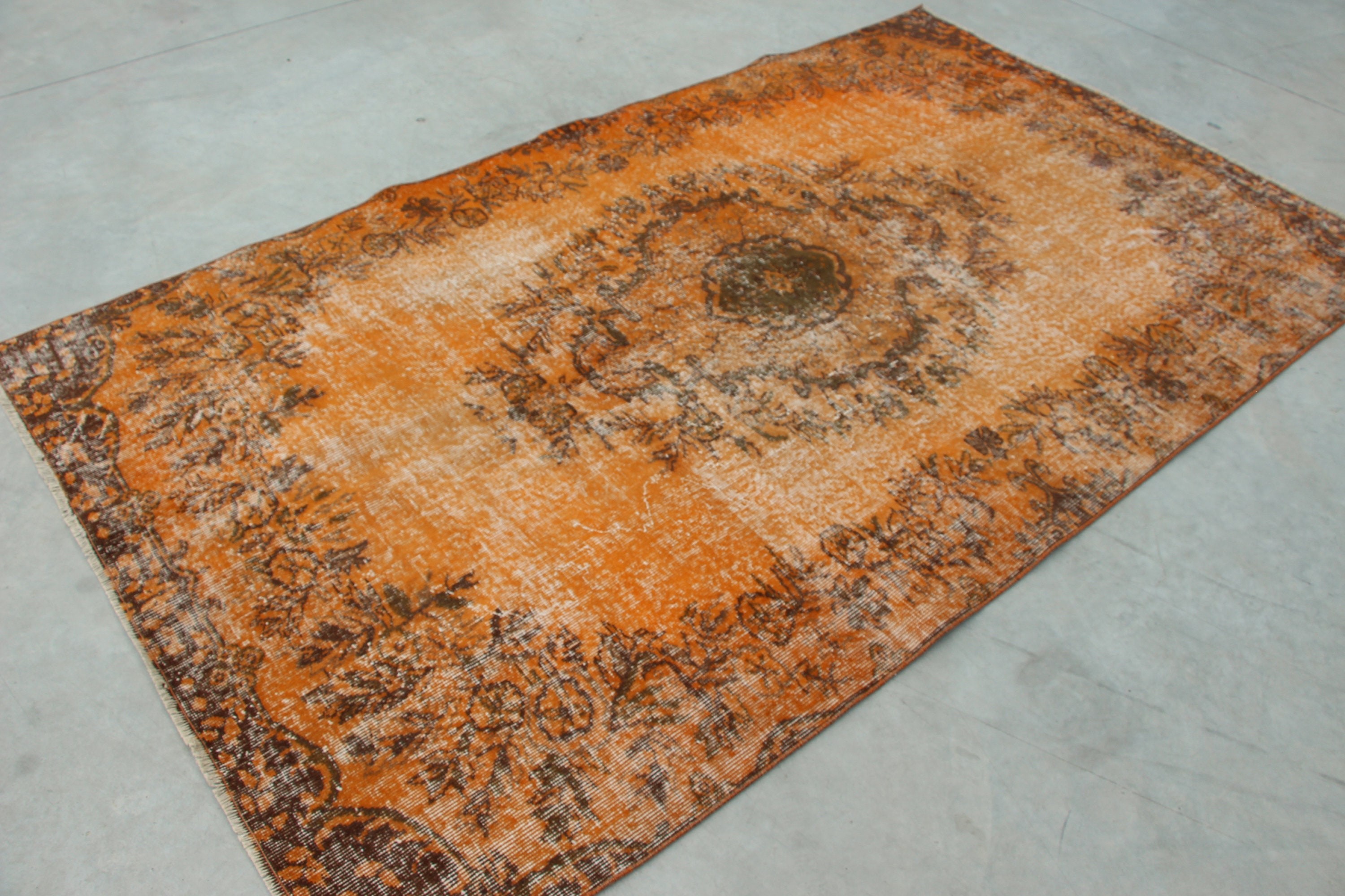 Turkish Rugs, Kitchen Rugs, Bedroom Rug, Designer Rug, Dining Room Rug, 5x8.4 ft Large Rug, Vintage Rugs, Moroccan Rug, Orange Moroccan Rug