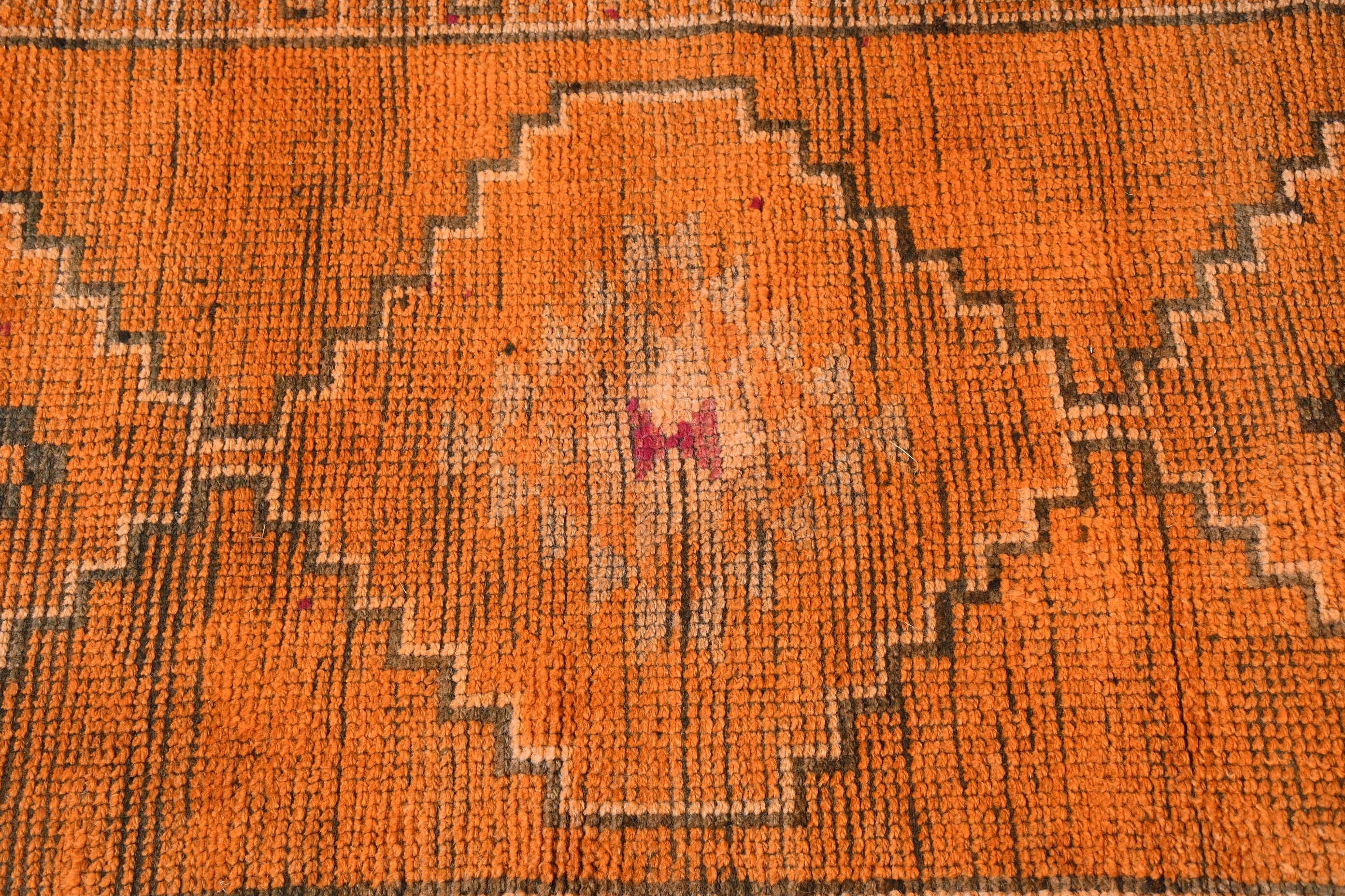 2.8x10.7 ft Runner Rug, Vintage Rug, Orange Home Decor Rugs, Hallway Rugs, Art Rugs, Bedroom Rugs, Corridor Rug, Turkish Rug