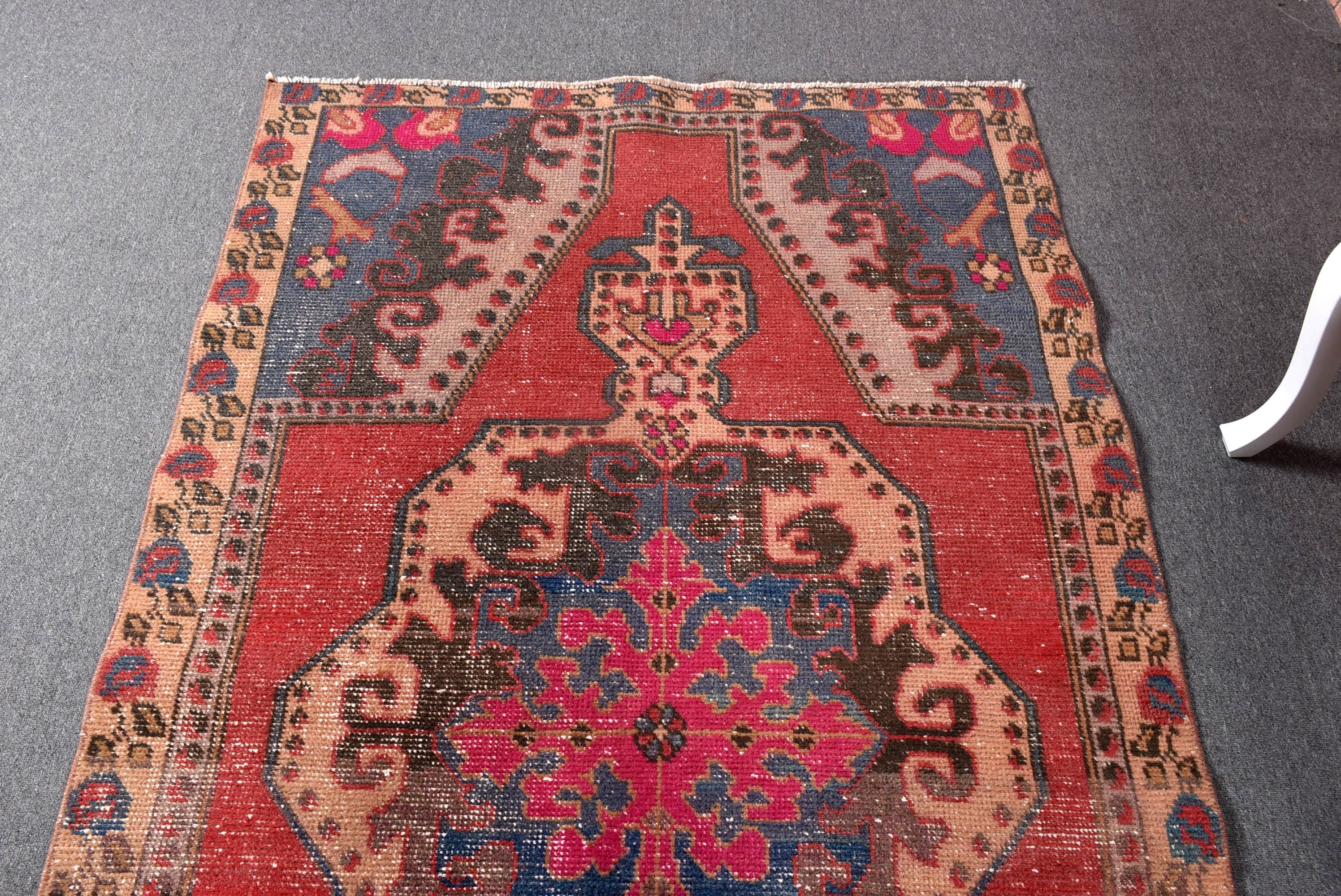 Vintage Halı, Türk Halıları, Kırmızı Antika Halı, Vintage Alan Halısı, Türkiye Halıları, Yemek Odası Halısı, 4.1x7.1 ft Alan Halısı, Antika Halı, Modern Halı