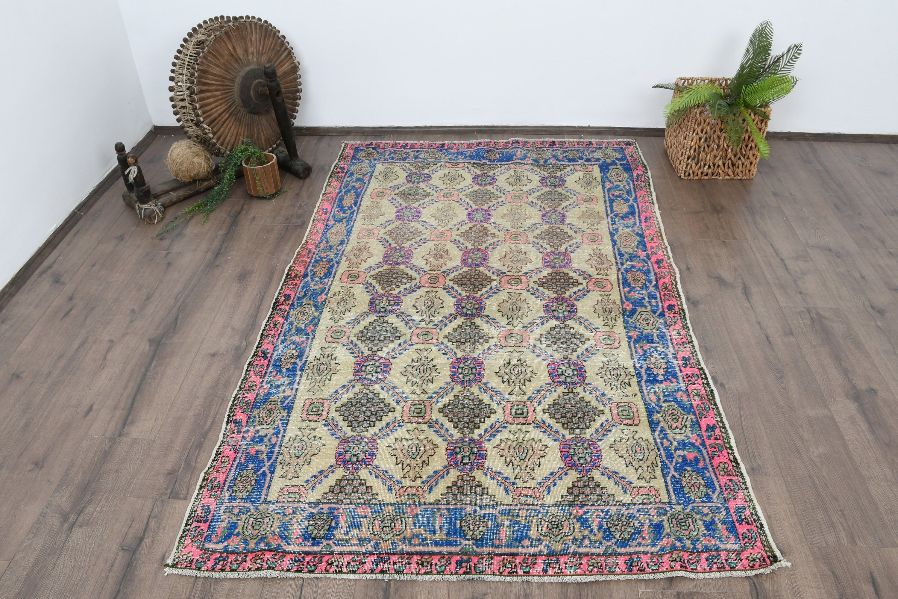 Floor Rugs, 5.2x6.6 ft Area Rugs, Moroccan Rugs, Bedroom Rug, Kitchen Rug, Turkish Rug, Vintage Rugs, Green Cool Rugs, Rugs for Indoor