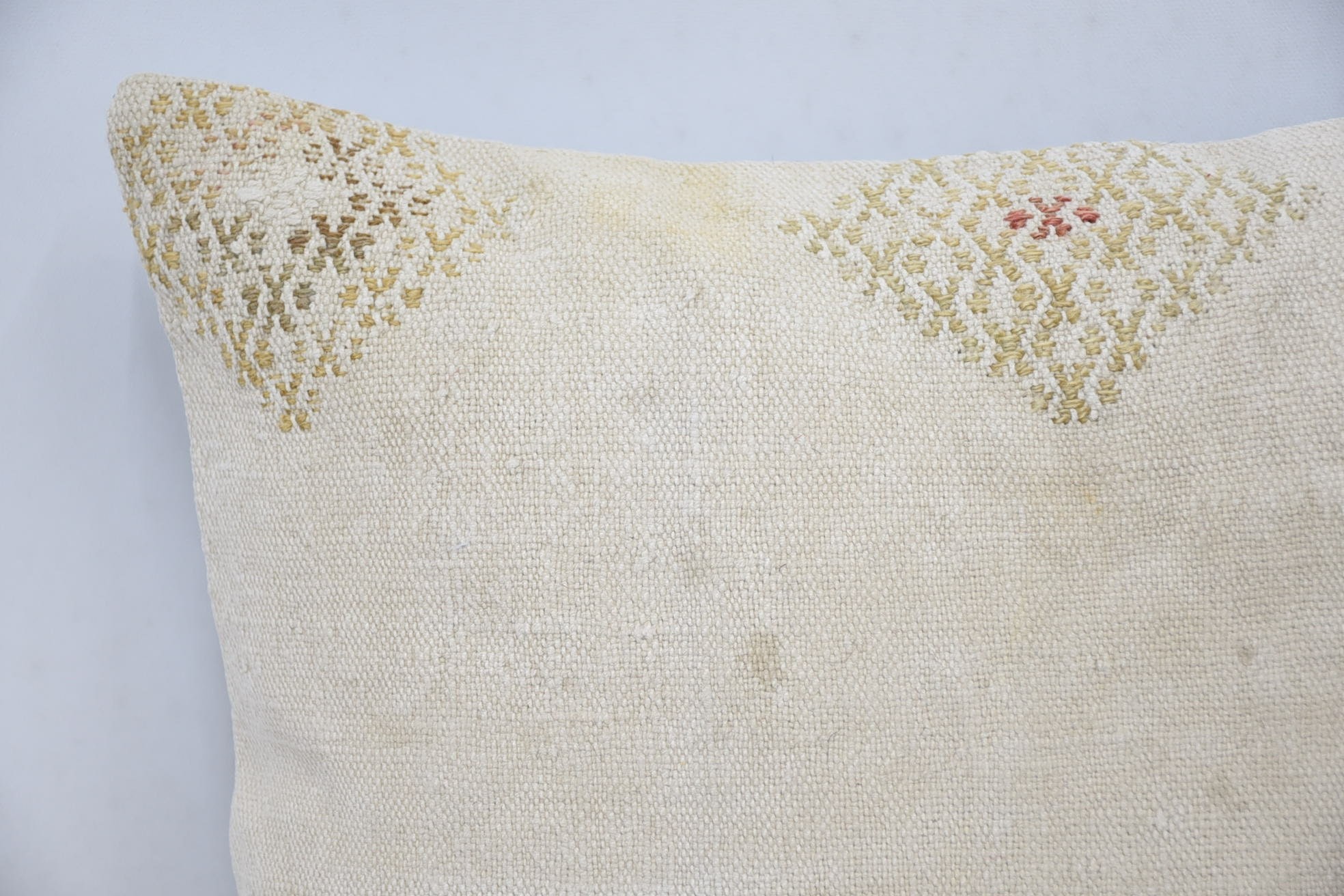 Boho Pillow Sham Cover, Outdoor Pillow, 16"x16" Beige Cushion, Turkish Pillow, Handwoven Pillow Cover Cushion, Kilim Pillow