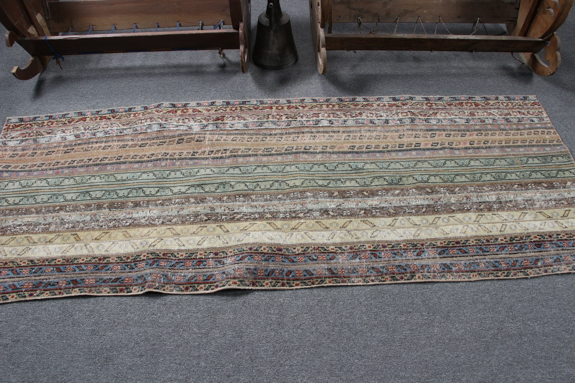 Mutfak Halısı, Bej Anadolu Halısı, 2.8x7.1 ft Yolluk Halısı, Ev Dekorasyonu Halısı, Oryantal Halısı, Türk Halıları, Merdiven Halıları, Vintage Halı, Göçebe Halısı