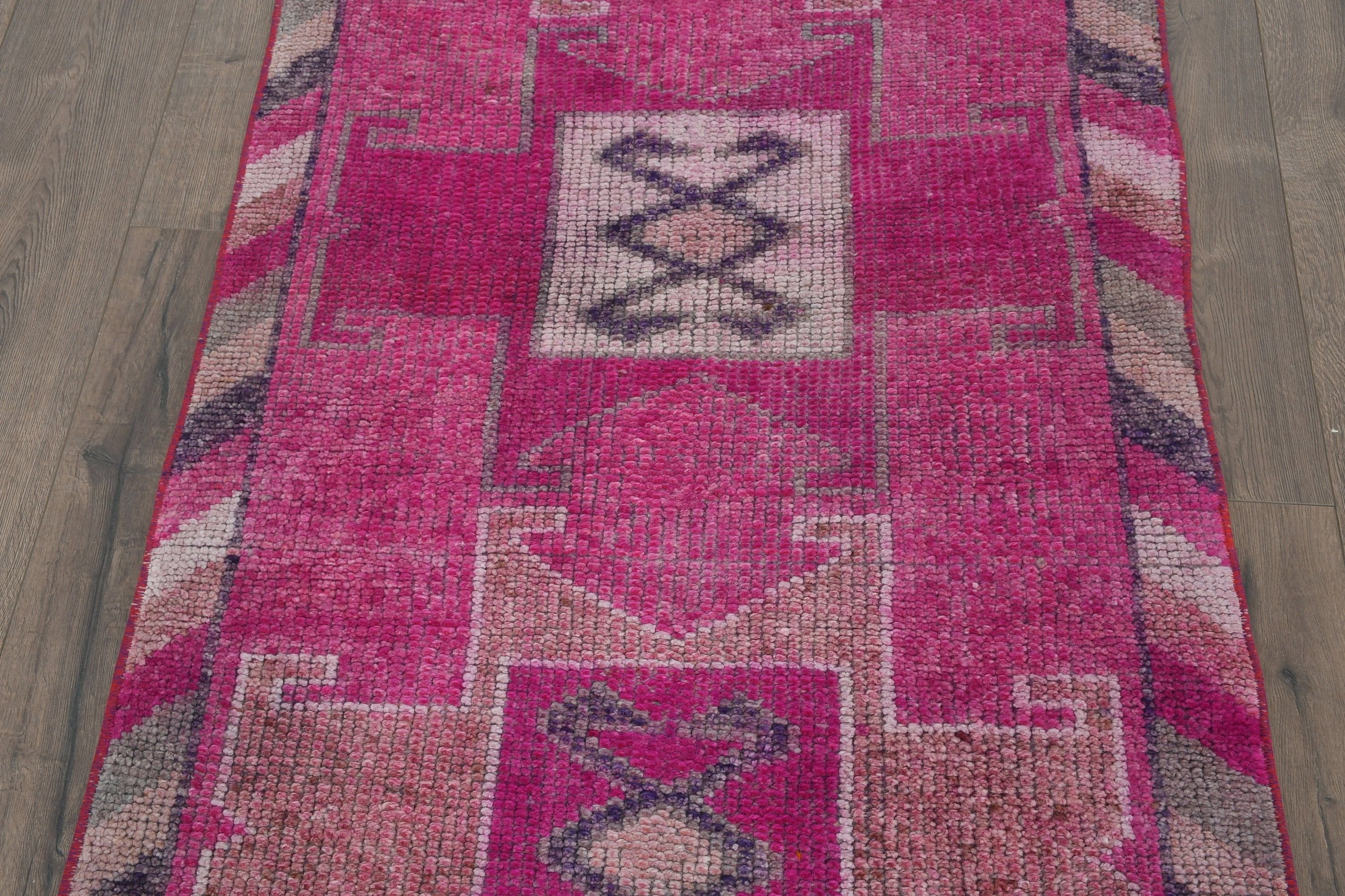 Turkish Rugs, 3.1x10.3 ft Runner Rug, Corridor Rug, Kitchen Rug, Bedroom Rug, Vintage Rug, Purple Floor Rugs, Rugs for Stair