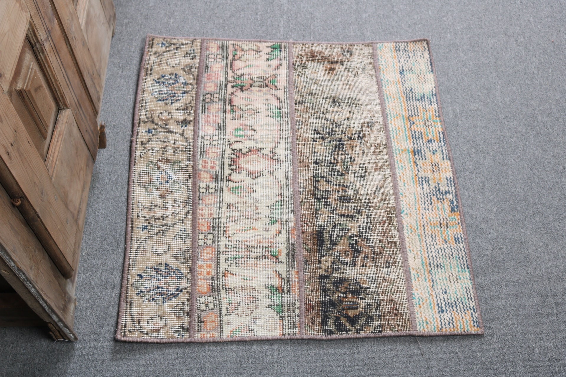 Small Vintage Rugs, Door Mat Rug, Turkish Rug, Oriental Rugs, Vintage Rugs, Bedroom Rug, 2.3x2.5 ft Small Rug, Beige Home Decor Rug