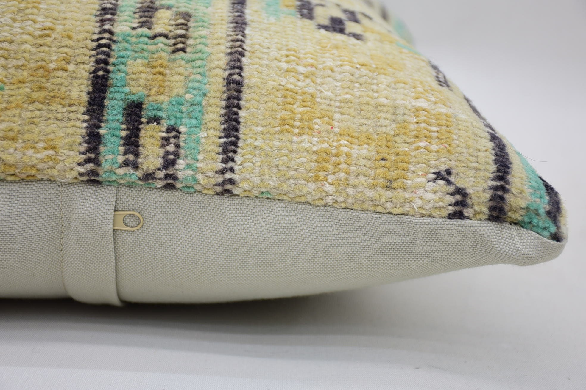 Interior Designer Pillow, Muted Pillow, One Of A Kind Pillow Sham, Antique Pillows, Turkish Kilim Pillow, 18"x18" Yellow Pillow