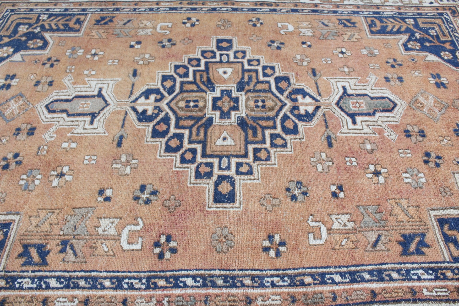 Eski Halı, Yemek Odası Halısı, Salon Halısı, Turuncu Yer Halıları, Vintage Halı, Yer Halısı, Sevimli Halı, Türk Halıları, 7.4x11 ft Büyük Boy Halı, Antika Halı