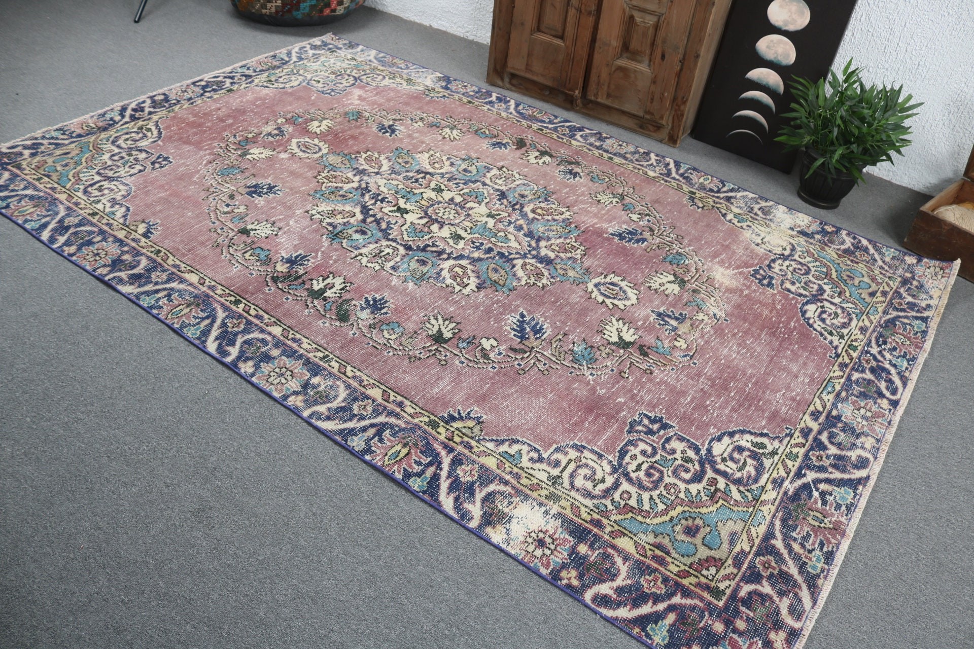 Anatolian Rugs, Vintage Rugs, Modern Rug, Bedroom Rugs, Salon Rug, Living Room Rug, Purple Antique Rug, 5.8x9.1 ft Large Rugs, Turkish Rugs