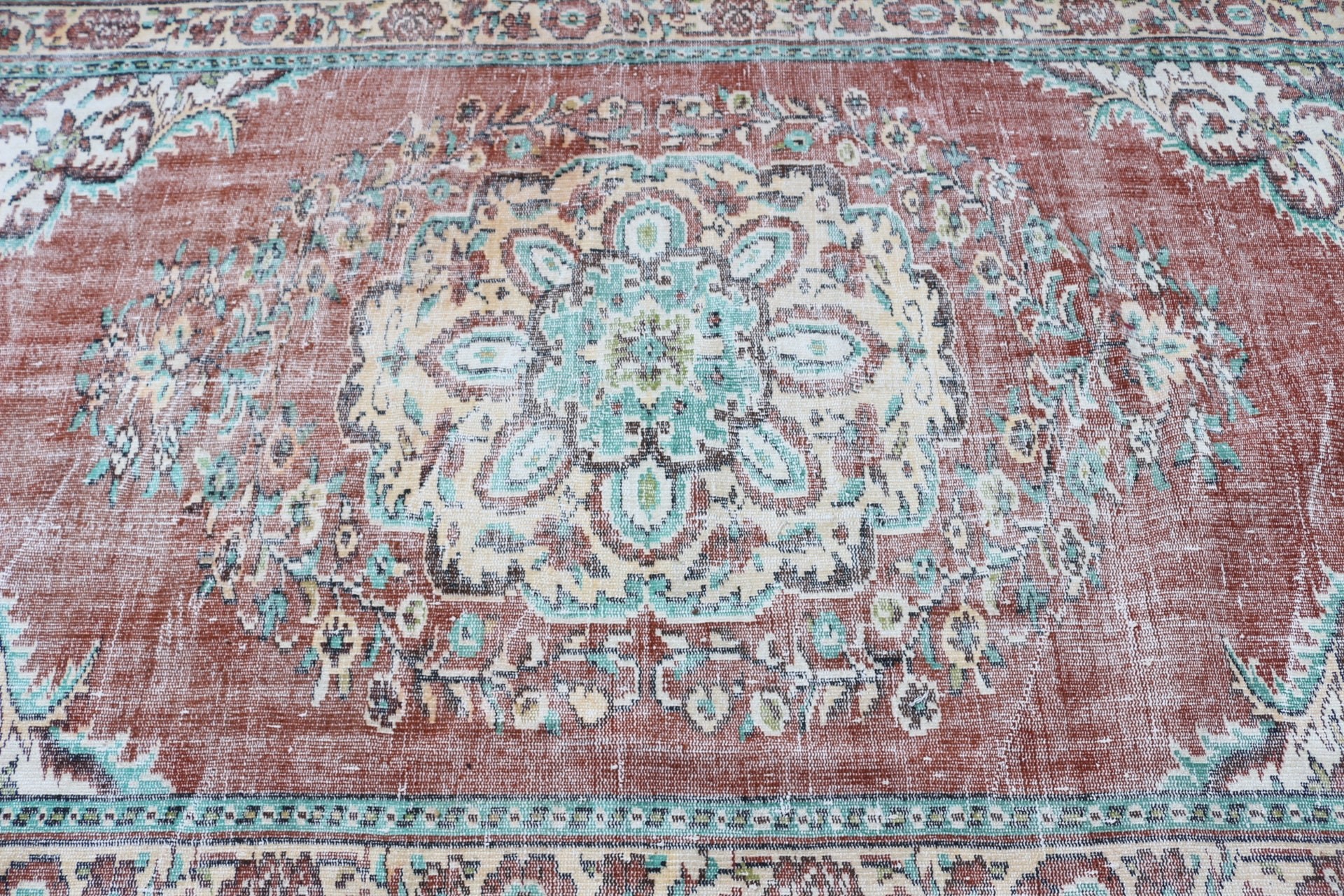 Fas Halıları, Yemek Odası Halısı, Sevimli Halı, Türk Halısı, Oturma Odası Halısı, Vintage Halı, 5.5x8.6 ft Büyük Halı, Kahverengi Mutfak Halıları