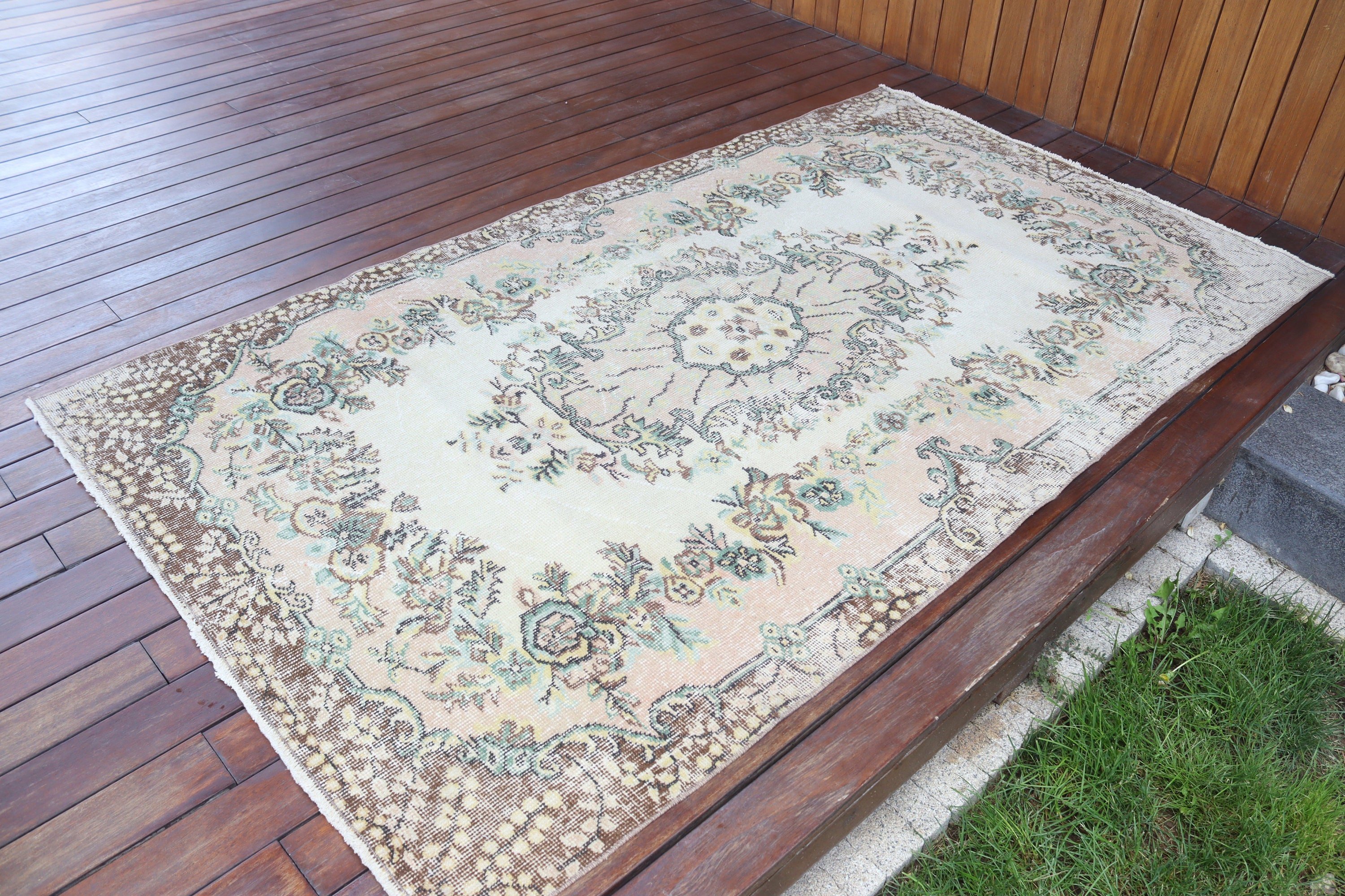 Handmade Rugs, Luxury Rug, Moroccan Rug, 4x7 ft Area Rug, Vintage Area Rug, Turkish Rug, Oushak Area Rugs, Beige Oriental Rug, Vintage Rugs