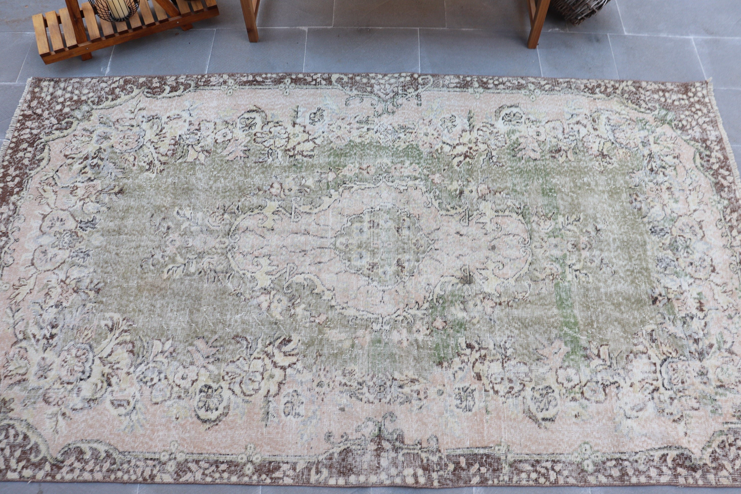 Living Room Rug, Oriental Rug, Bedroom Rug, Wool Rugs, Vintage Rug, Rugs for Salon, Brown Wool Rug, Turkish Rug, 5.2x9.3 ft Large Rug