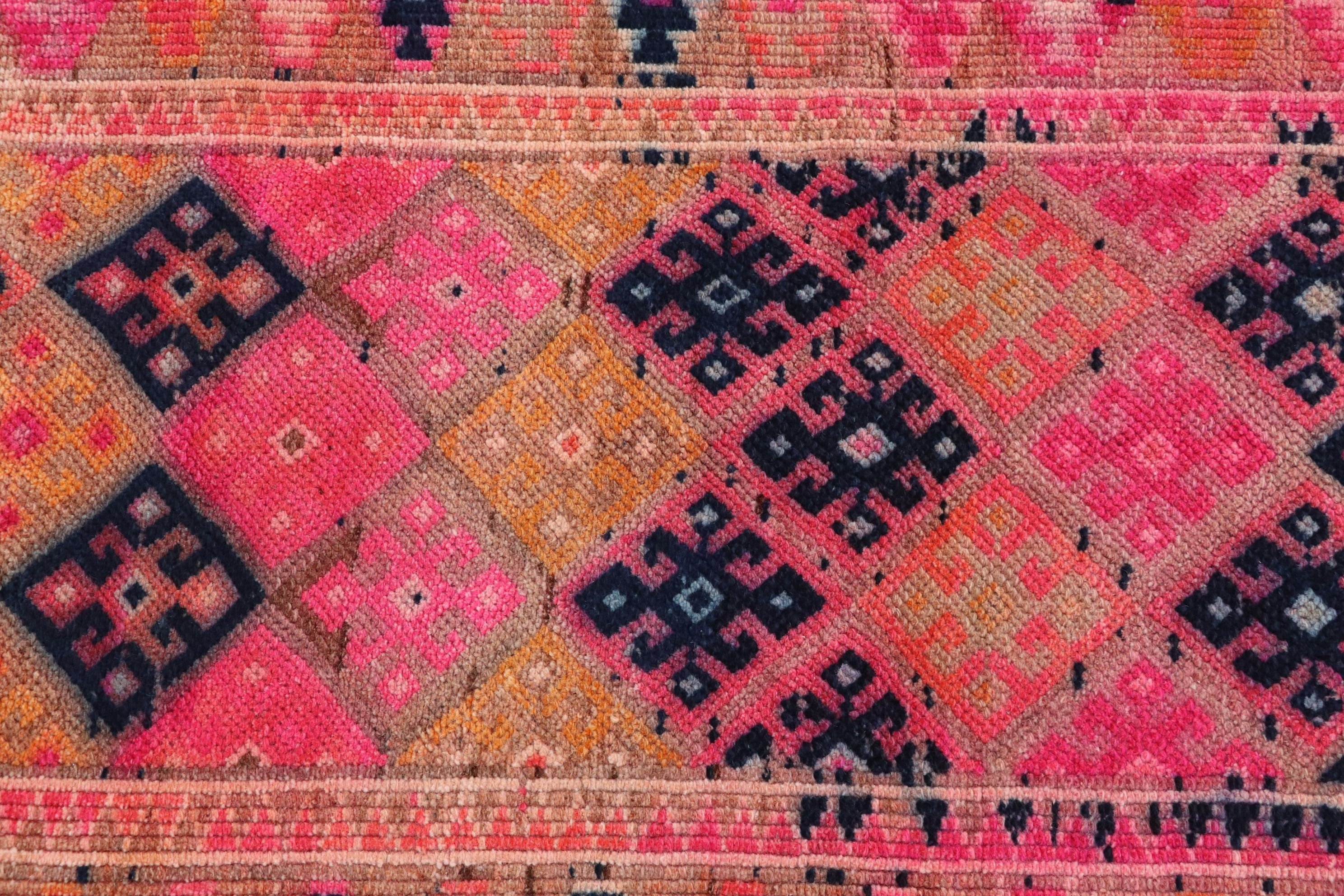 Pink Oriental Rug, Vintage Rugs, 2.6x8.2 ft Runner Rug, Stair Rug, Turkish Rug, Rugs for Stair, Cool Rug, Oriental Rugs, Hallway Rug