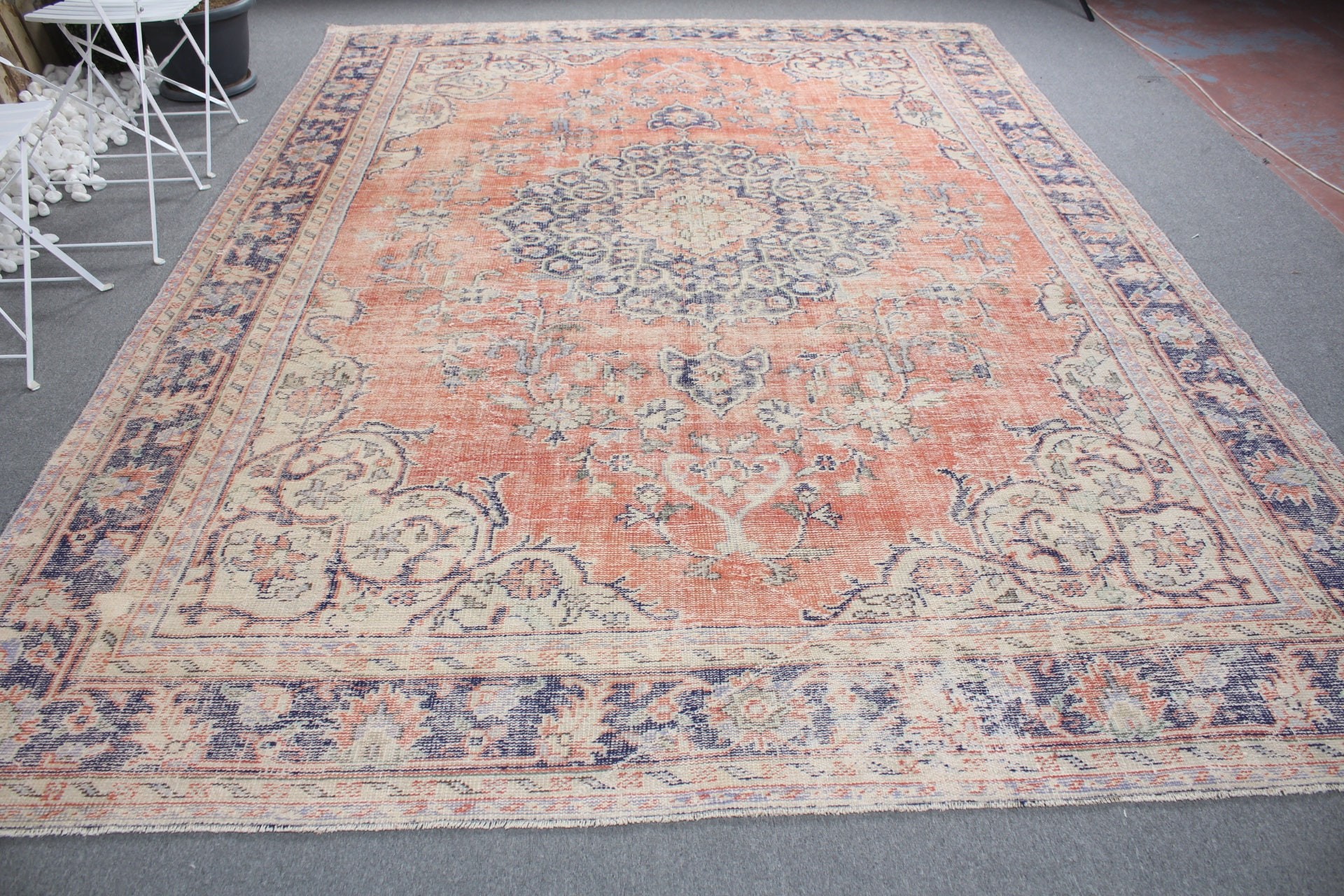 8.6x11.7 ft Büyük Boy Halı, Yemek Odası Halısı, Vintage Halı, Türk Halısı, Kırmızı Anadolu Halısı, Oturma Odası Halısı, Anadolu Halısı, Oushak Halıları