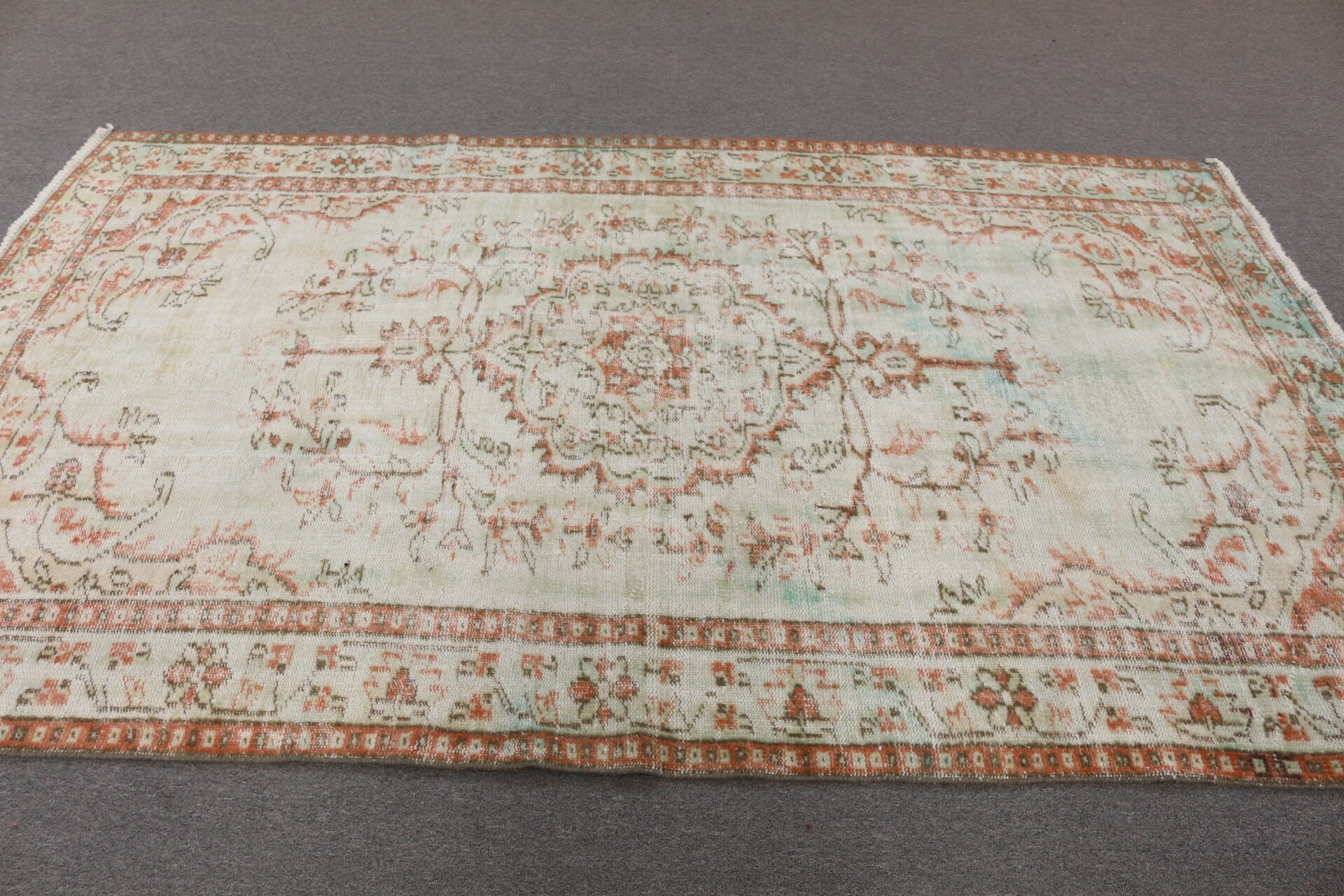 Anatolian Rug, Turkish Rugs, Green Antique Rugs, Vintage Rugs, Dining Room Rug, Living Room Rugs, Oriental Rug, 5.3x8.8 ft Large Rugs