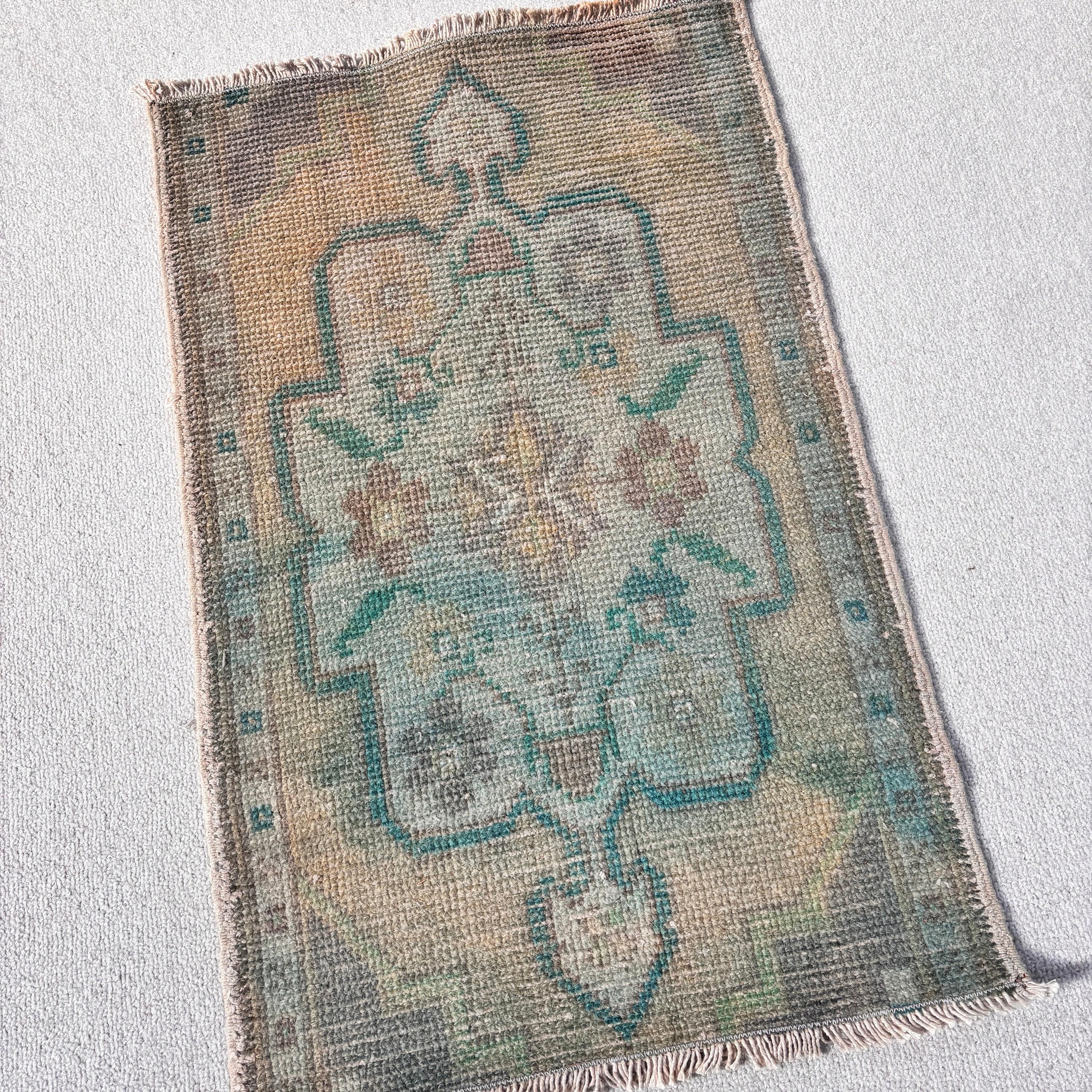 Vintage Halı, Fas Halıları, 1.5x2.4 ft Küçük Halılar, Yeşil Yatak Odası Halıları, Düz Dokuma Halılar, Banyo Halıları, Türk Halıları, Boho Halısı, Duvara Asılı Halı