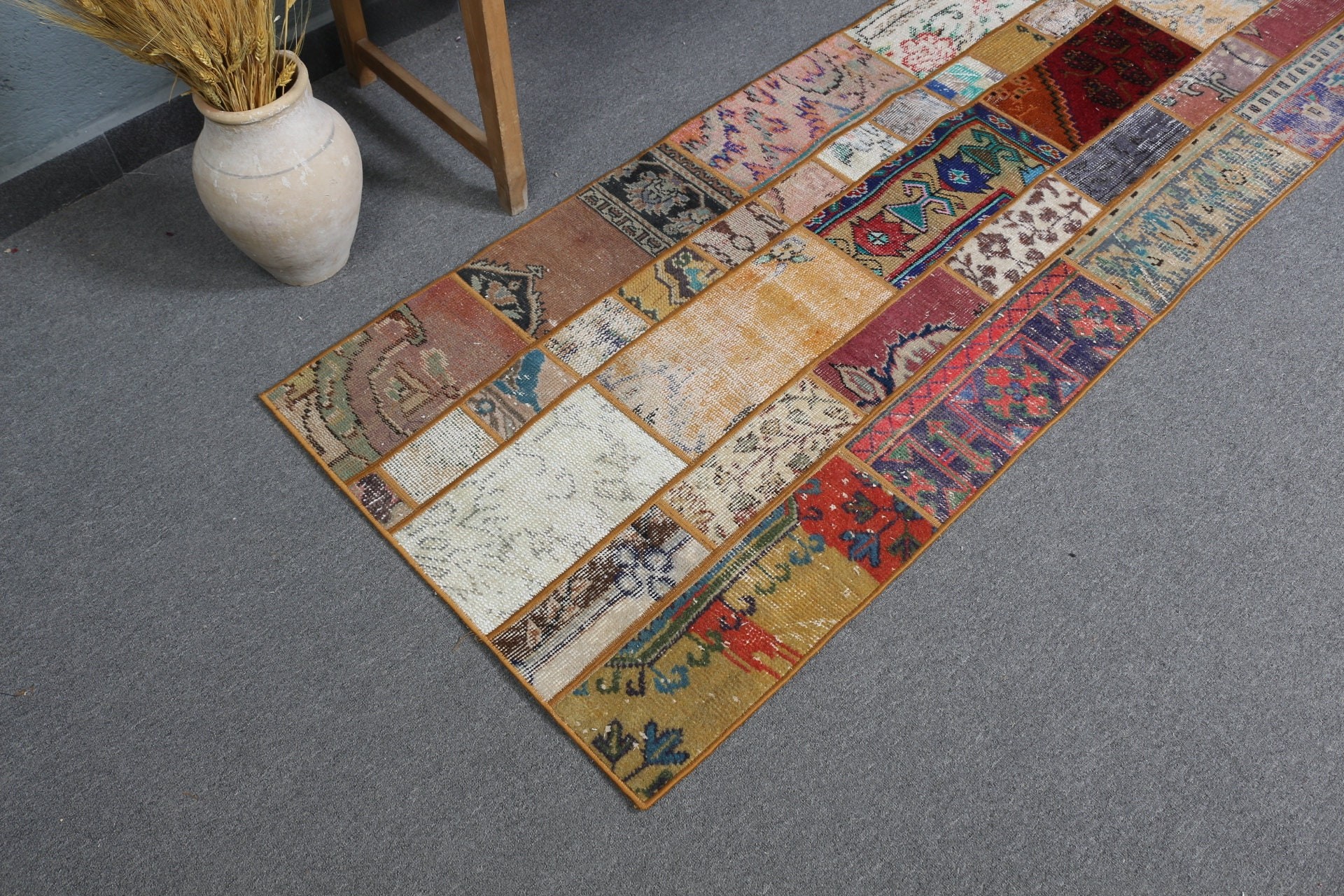 Koridor Halıları, Mavi Oryantal Halılar, Oushak Halı, Havalı Halı, Türk Halısı, Vintage Halı, 2,6x6,8 ft Koşucu Halısı, Merdiven Halısı, Koridor Halısı