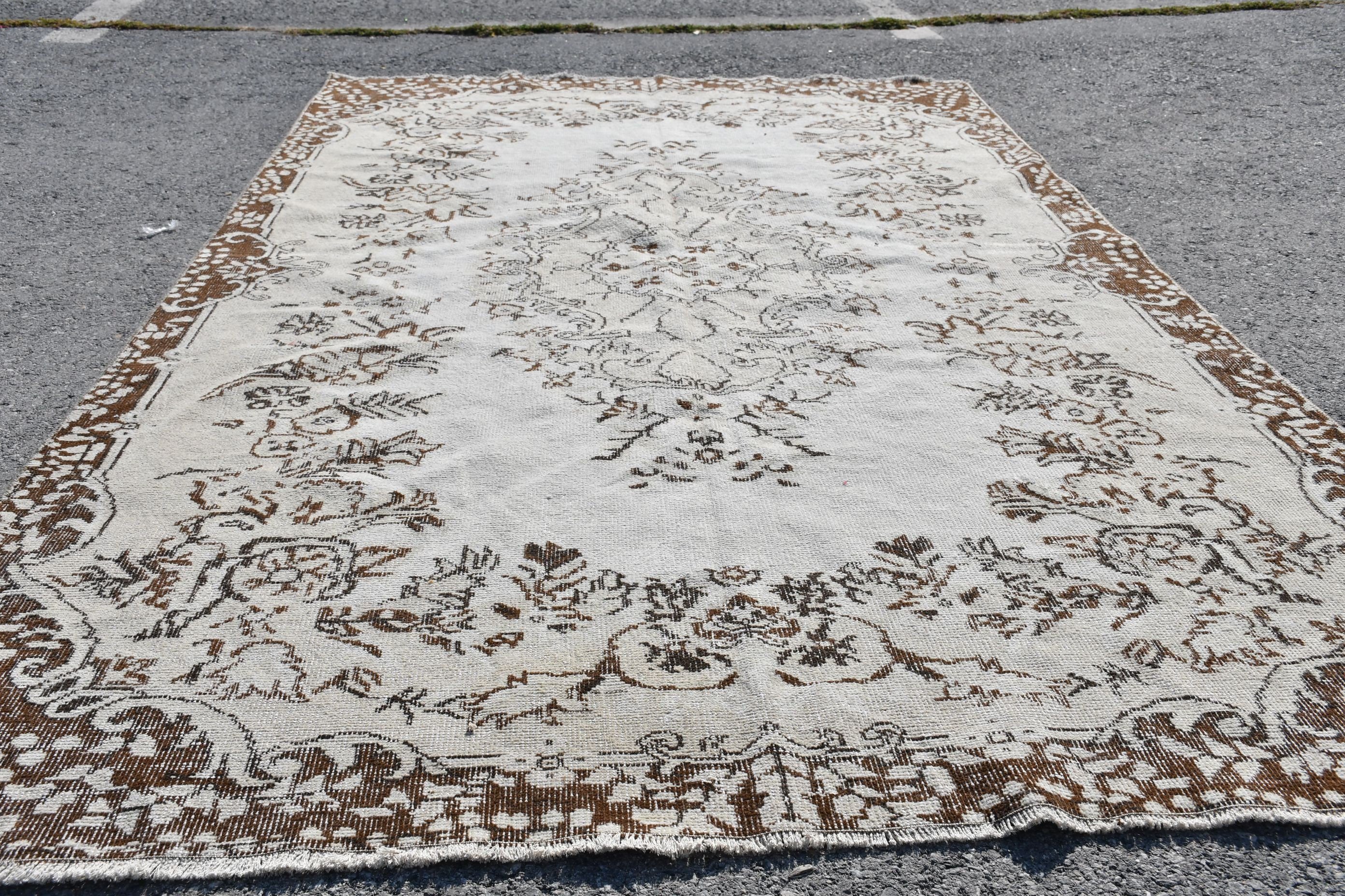 Turkish Rugs, Moroccan Rug, 5.5x9.5 ft Large Rugs, Antique Rug, Vintage Rug, Bedroom Rugs, Living Room Rugs, Beige Kitchen Rug, Old Rugs