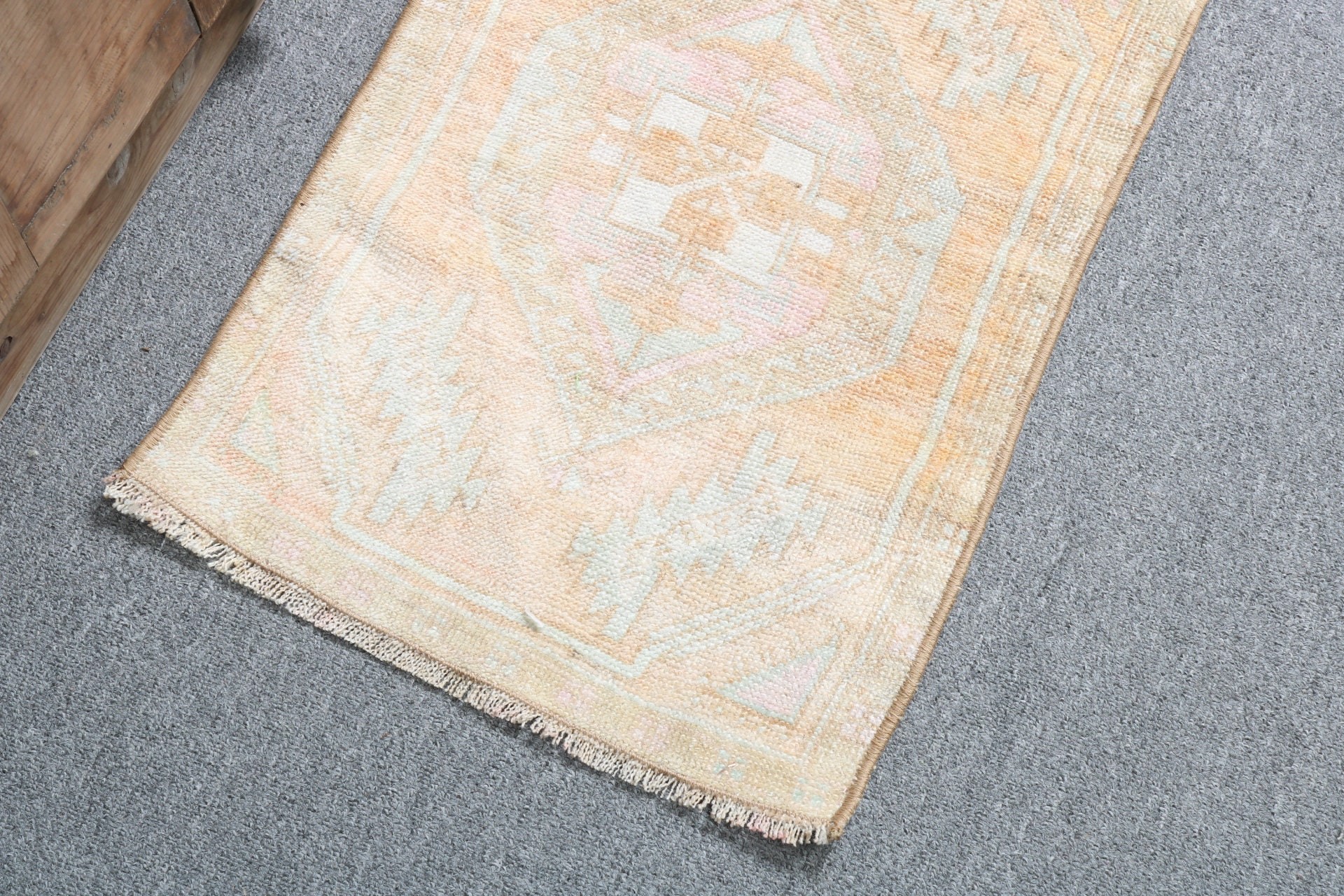 Statement Rug, Office Rug, 1.4x2.1 ft Small Rugs, Nursery Rugs, Luxury Rugs, Turkish Rugs, Orange Oushak Rugs, Vintage Rug, Small Boho Rugs