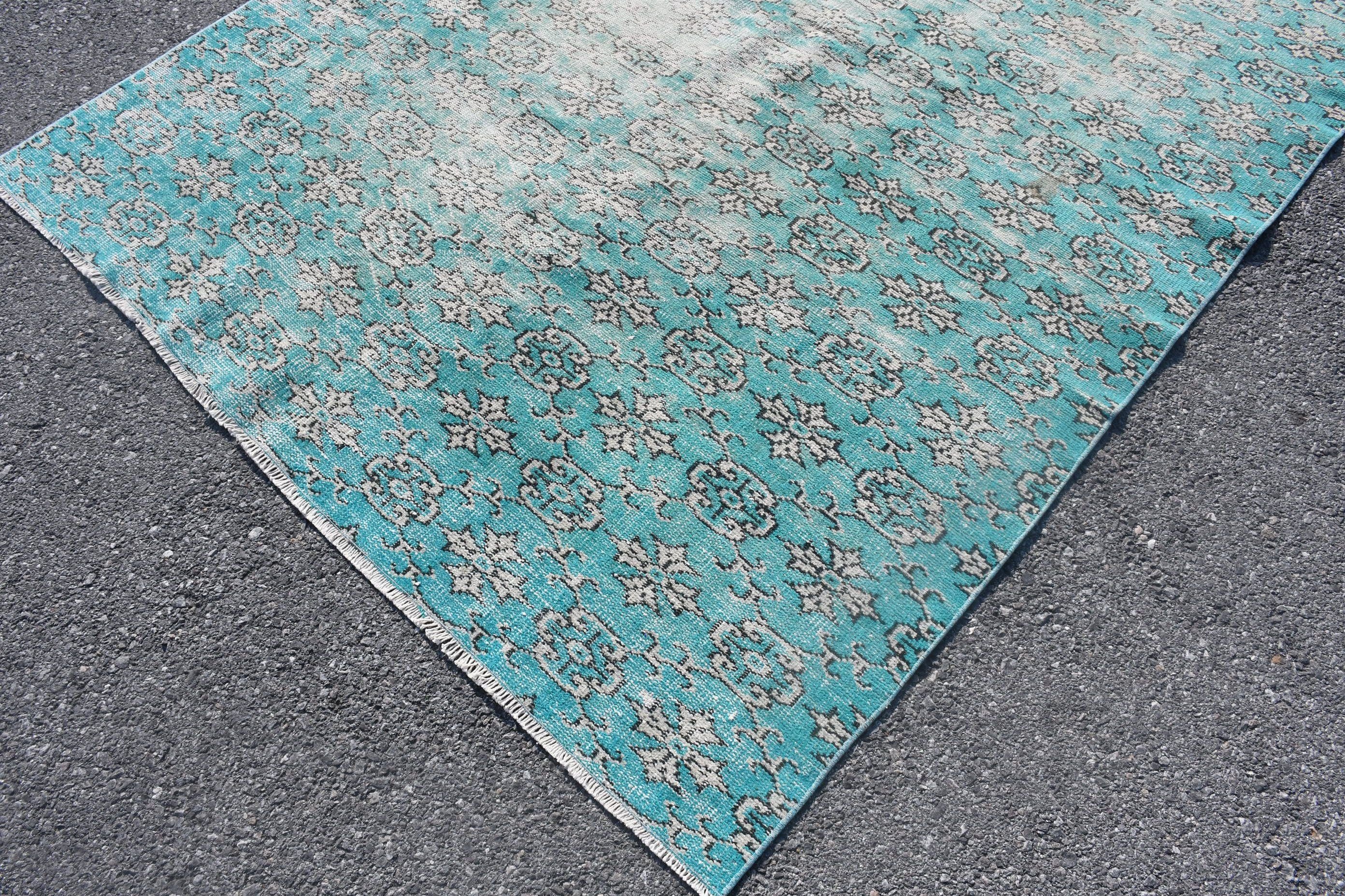 Turkish Rug, Living Room Rug, Blue  6x8.5 ft Large Rug, Kitchen Rugs, Distressed Rug, Bedroom Rugs, Vintage Rug, Cool Rug