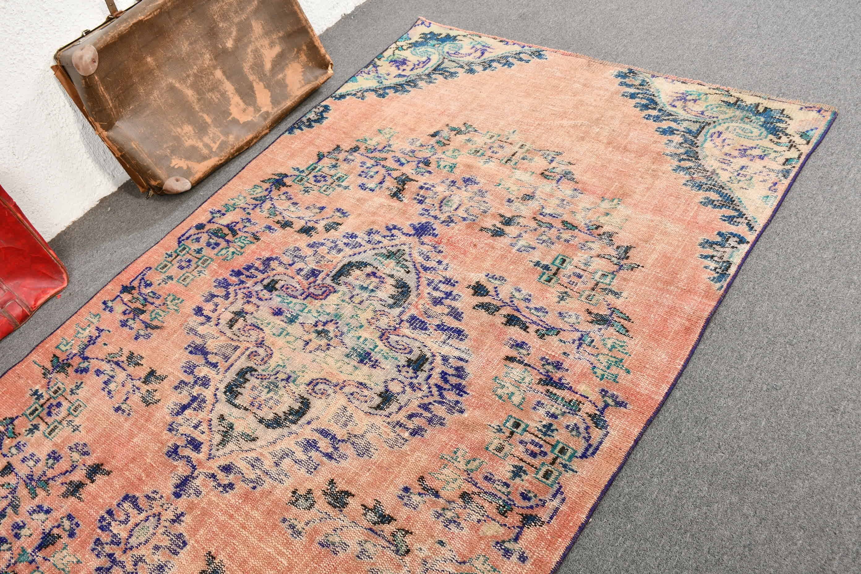 Vintage Rugs, Turkish Rugs, Floor Rug, Kitchen Rug, Rugs for Bedroom, Red Home Decor Rug, Antique Rug, Bright Rug, 4.5x8.3 ft Area Rugs