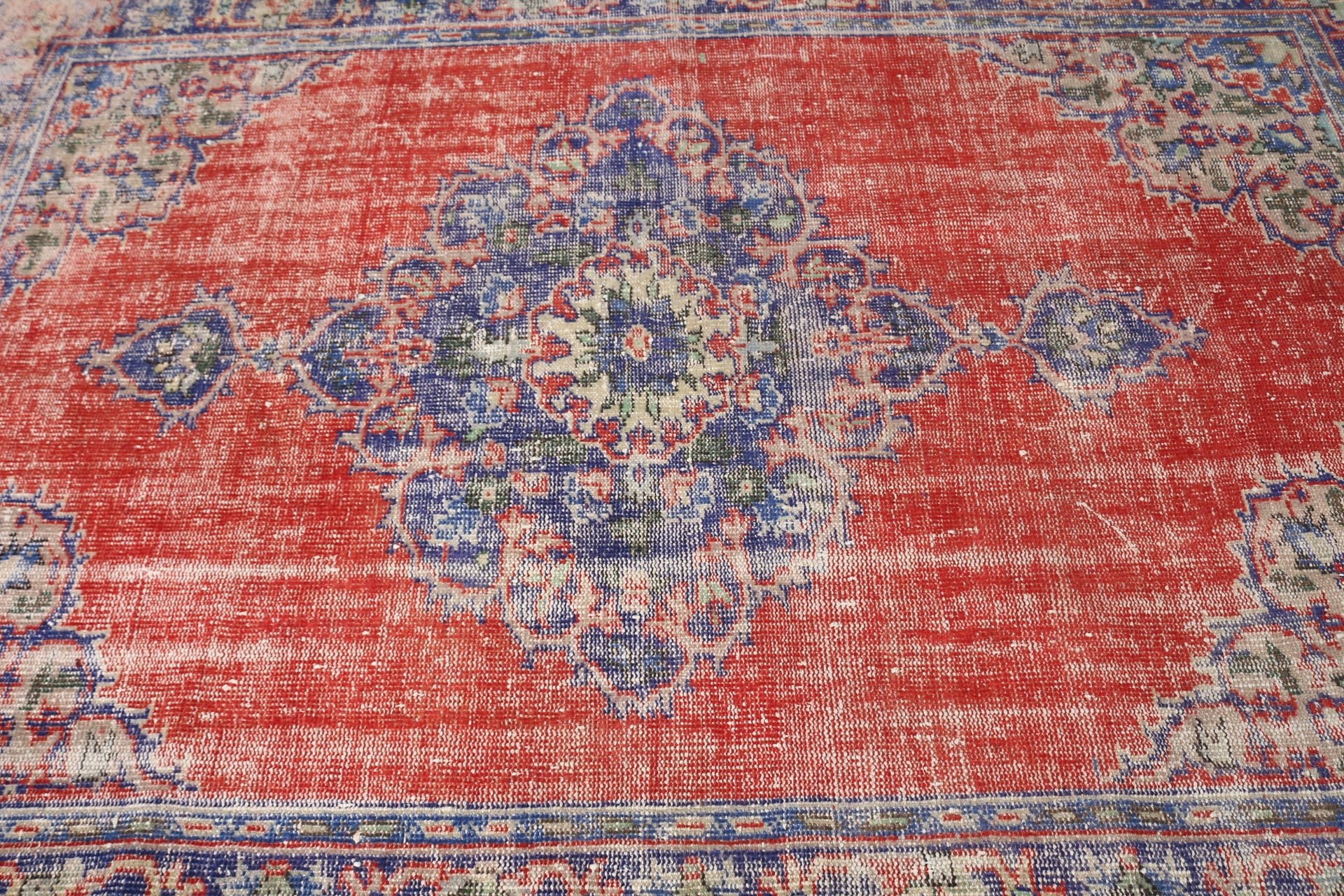 Rugs for Nursery, Vintage Rug, Floor Rug, Cool Rugs, Turkish Rugs, Kitchen Rug, Red Kitchen Rug, 5.2x7.3 ft Area Rugs, Bedroom Rugs