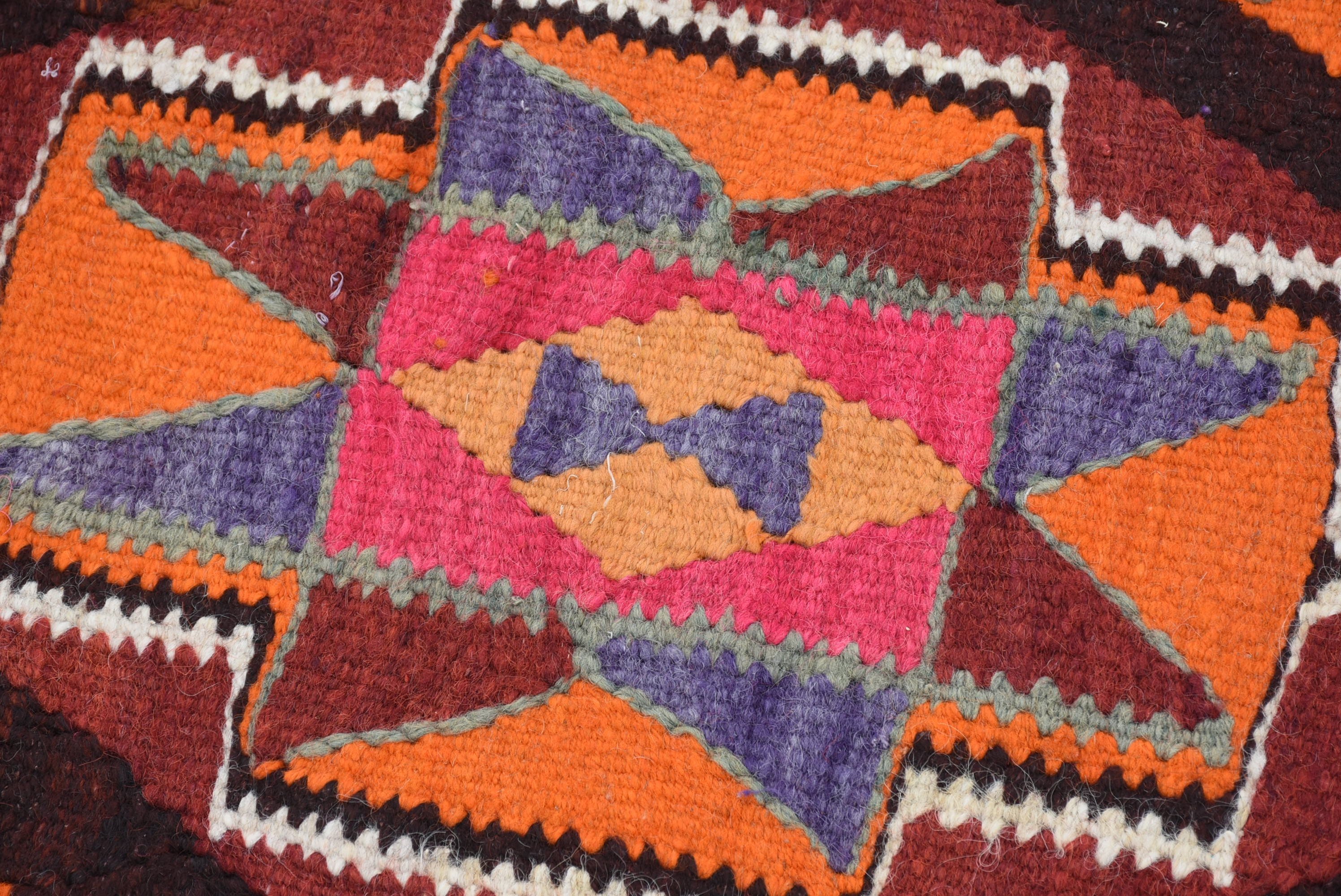 Orange Oushak Rugs, Stair Rugs, Home Decor Rug, Rugs for Kitchen, Turkish Rugs, Vintage Rug, 3x9.9 ft Runner Rug, Floor Rug, Hallway Rug