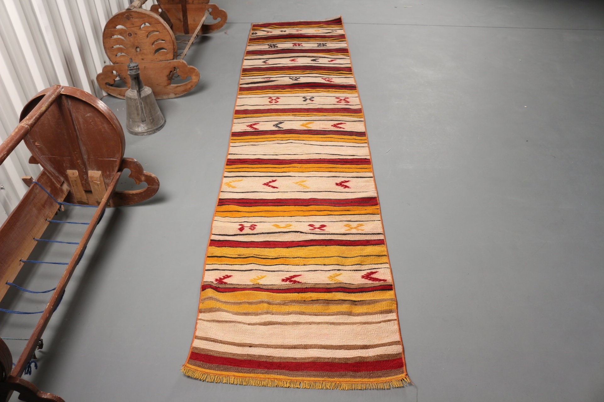 Oriental Rugs, Bedroom Rugs, Hallway Rug, Turkish Rug, Kilim, 2.2x9.5 ft Runner Rug, Red Kitchen Rugs, Vintage Rugs, Rugs for Runner