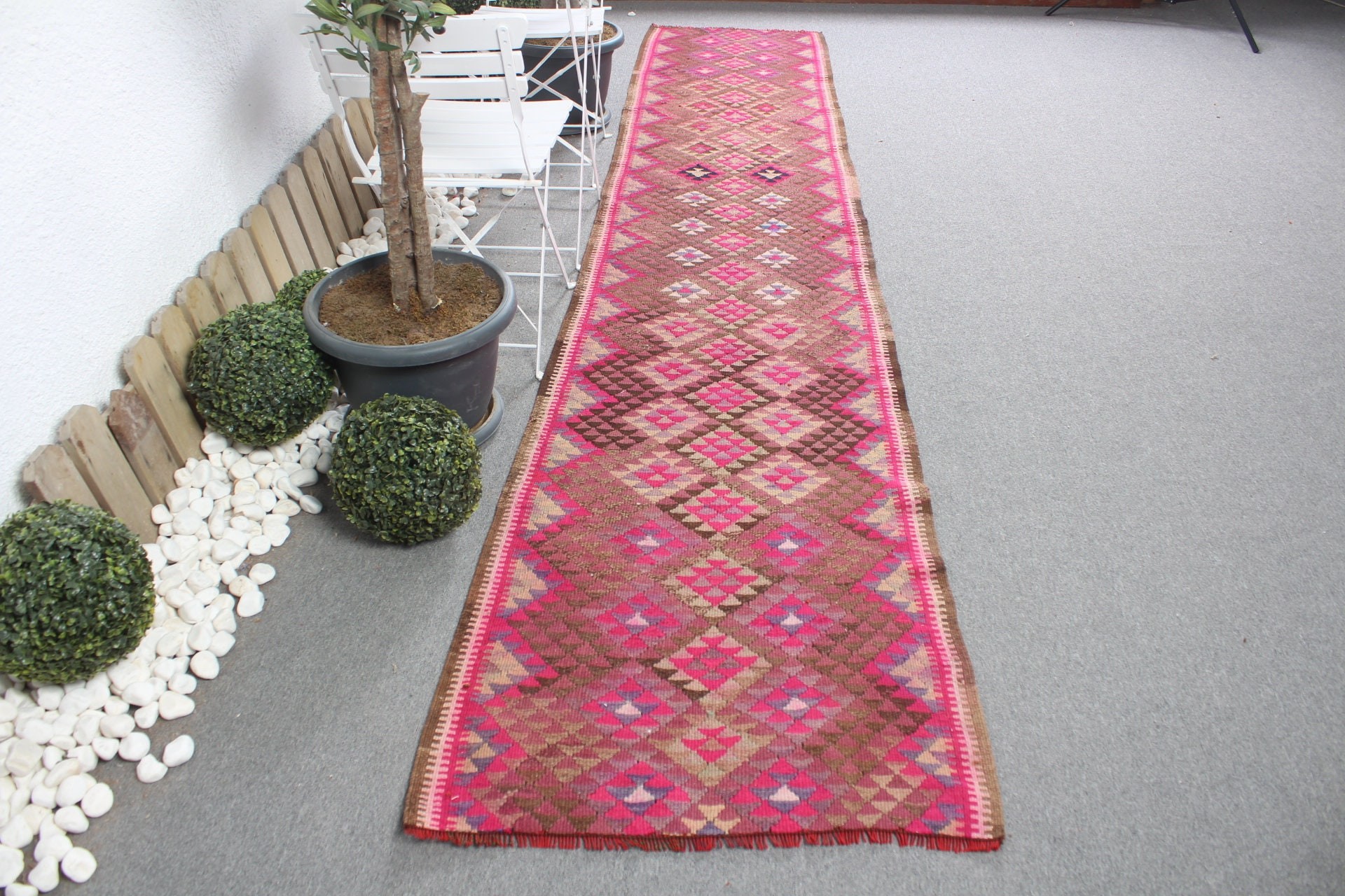 Merdiven Halısı, Koridor Halısı, Vintage Halılar, Oryantal Halı, Kilim, 2.7x12.5 ft Runner Halıları, Türk Halısı, Mutfak Halısı, Yer Halısı, Kahverengi Fas Halısı