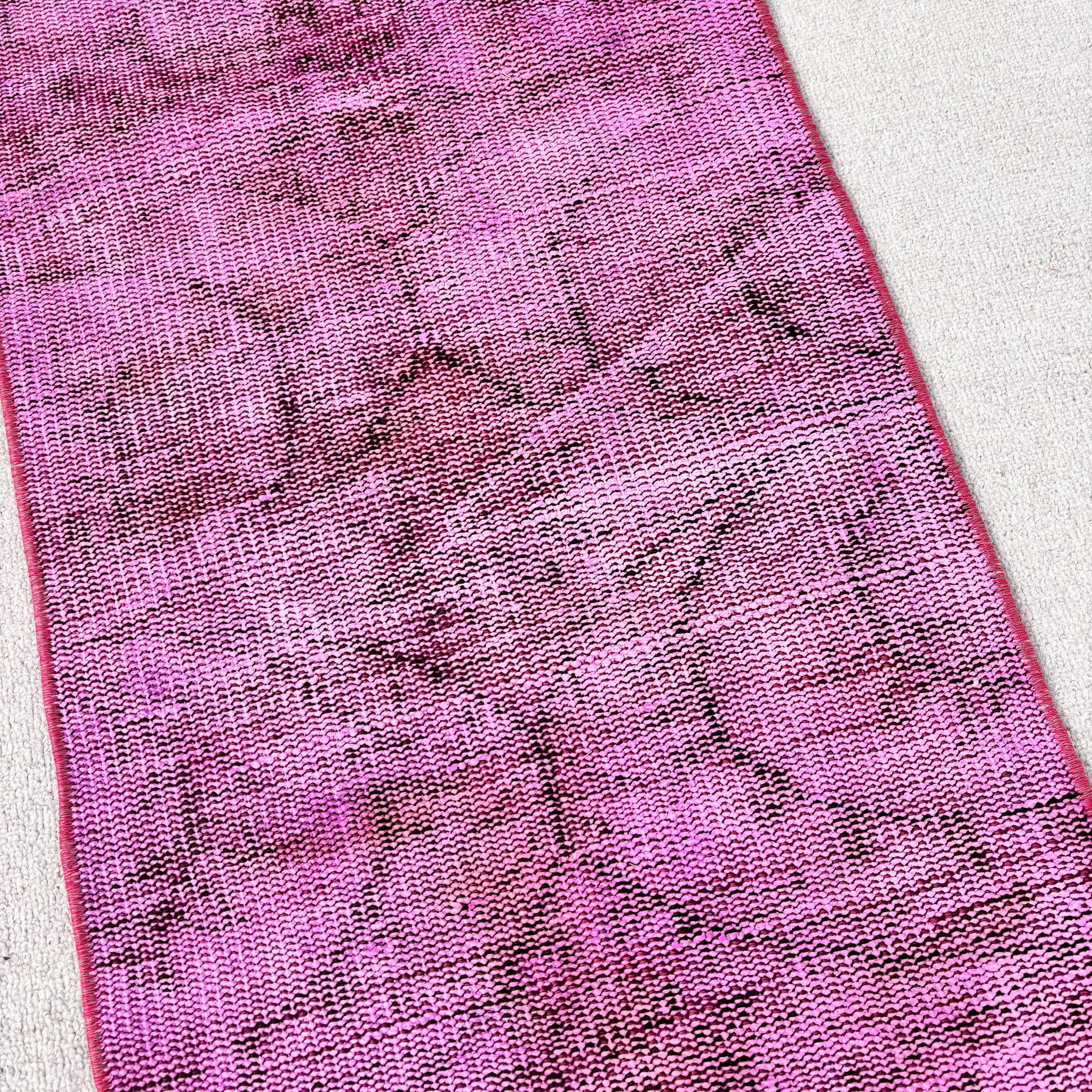 1.6x3.1 ft Küçük Halı, Türk Halıları, Mutfak Halıları, Pembe Lüks Halı, Mutfak Halıları, Vintage Halılar, Küçük Alan Halıları, Düz Dokuma Halılar