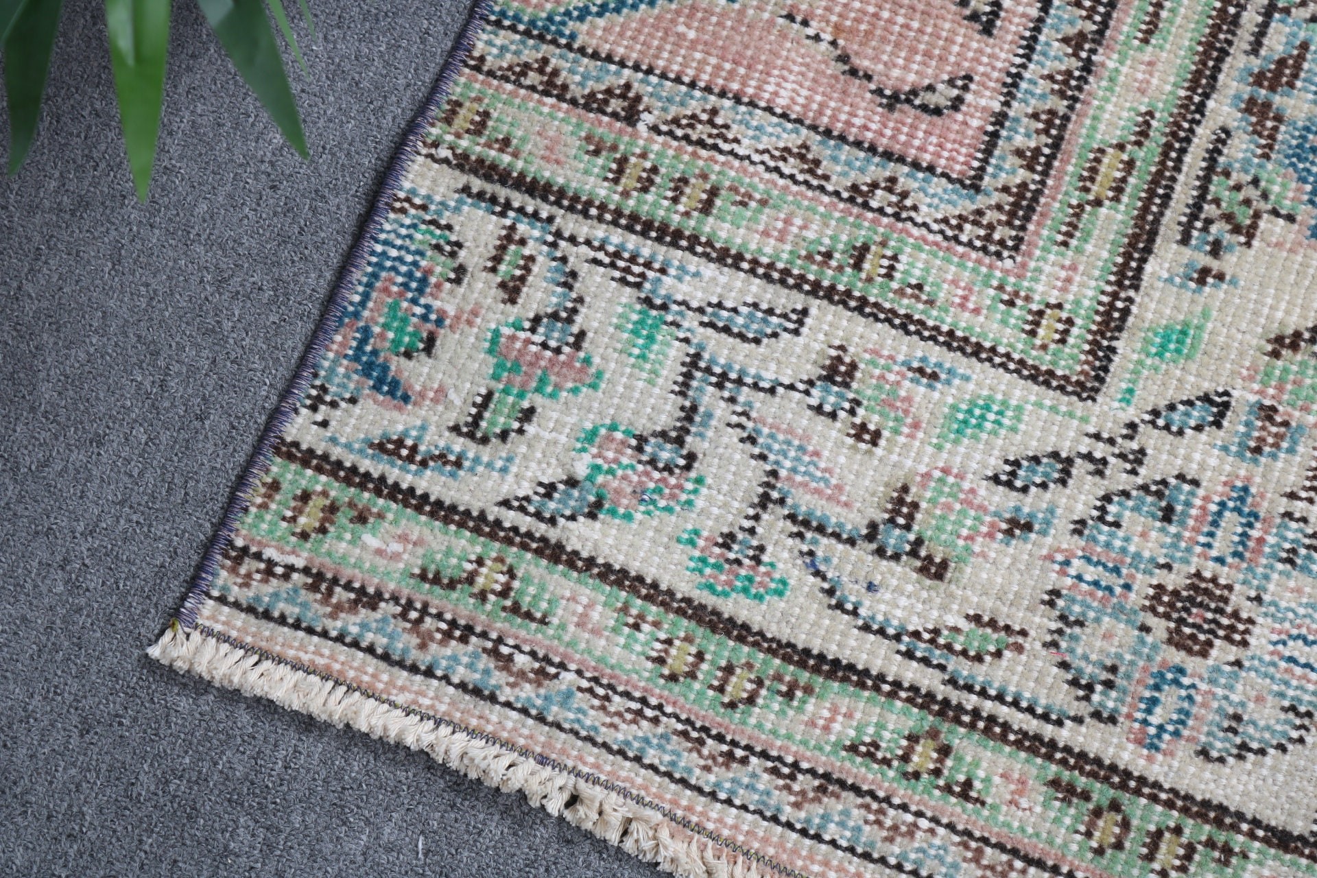 1.6x3.3 ft Small Rugs, Green Anatolian Rugs, Handwoven Rugs, Modern Rug, Vintage Rugs, Turkish Rug, Small Boho Rug, Small Vintage Rugs