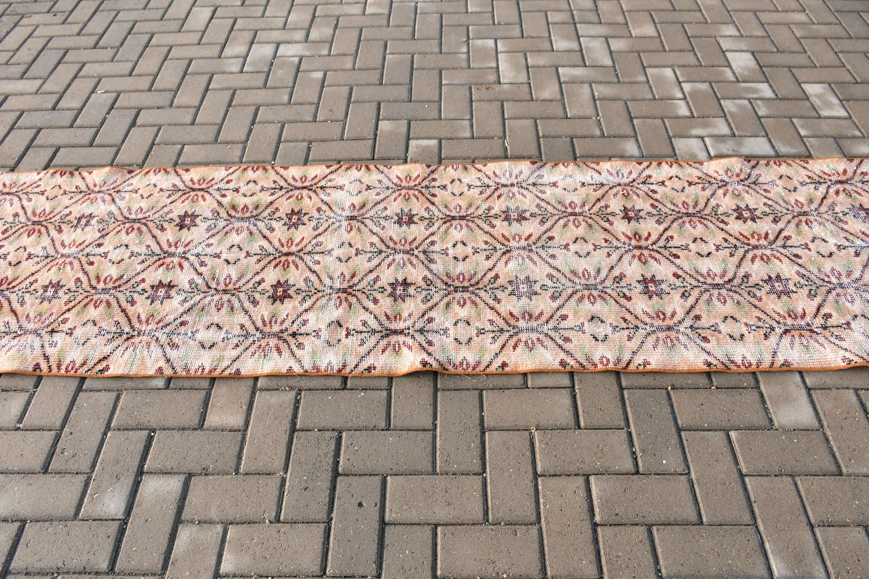 Koridor Halıları, Türk Halıları, El Yapımı Halı, Vintage Halı, Yatak Odası Halısı, Kahverengi Ev Dekor Halısı, Merdiven Halısı, 2.4x11.5 ft Yolluk Halıları