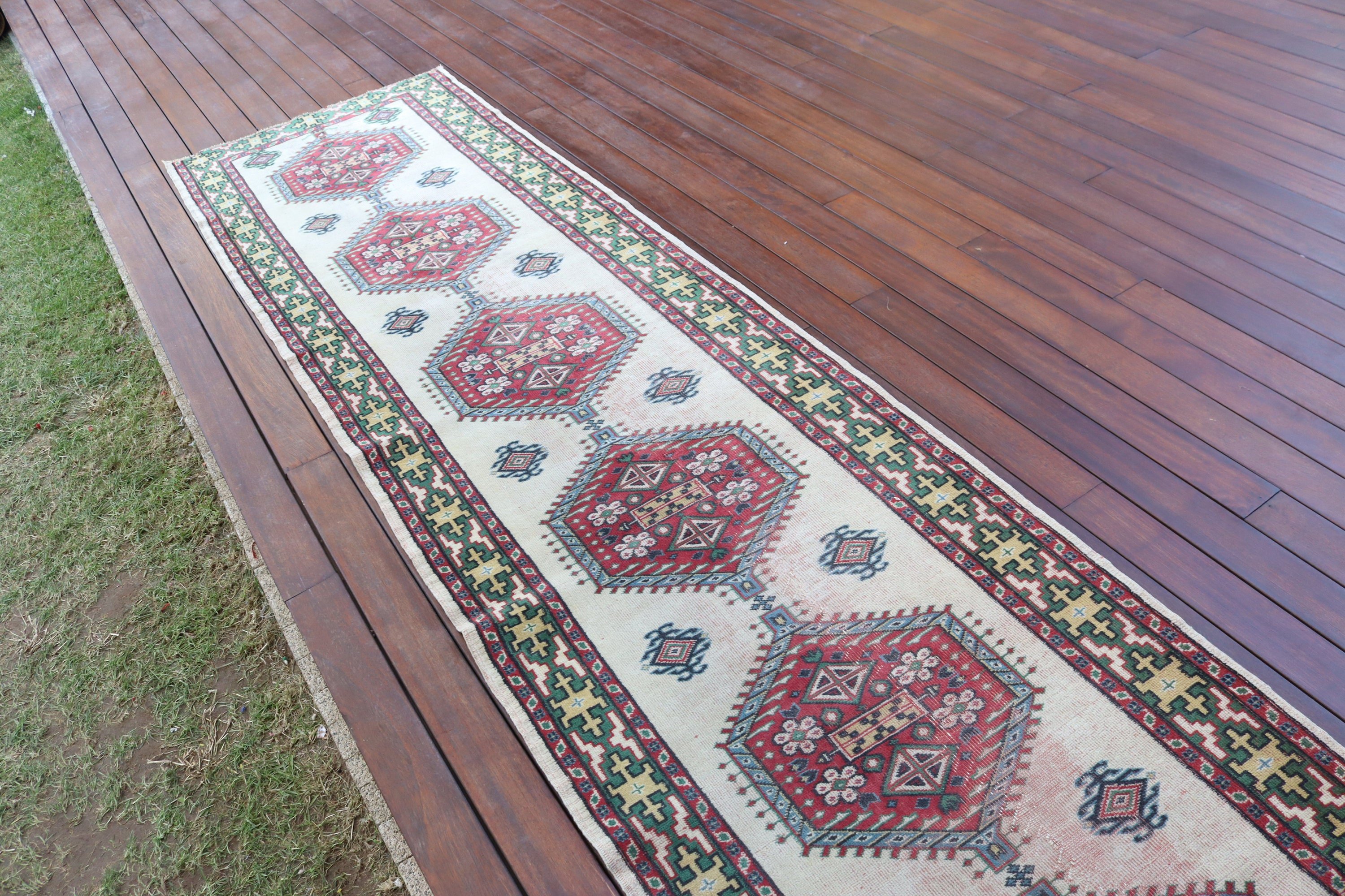 2.6x12.5 ft Runner Halı, Koridor Halıları, Beni Ourain Runner Halıları, Ev Dekorasyonu Halısı, Bej Soğuk Halı, Türk Halıları, Vintage Halı, Yün Halı