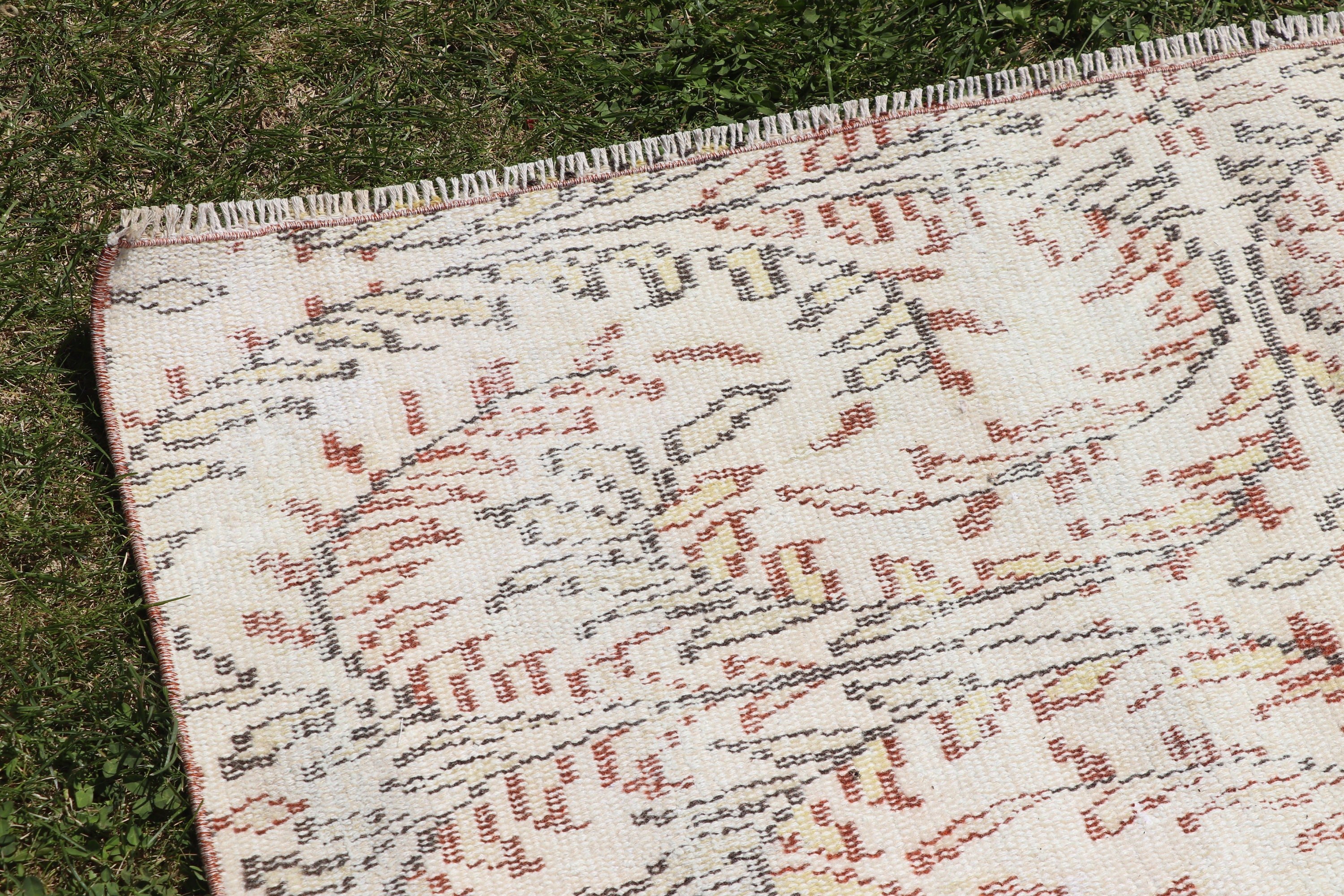 Boho Rug, 3.7x7.6 ft Area Rugs, Beige Home Decor Rugs, Oushak Rug, Kitchen Rugs, Living Room Rugs, Turkish Rug, Vintage Rug, Statement Rugs