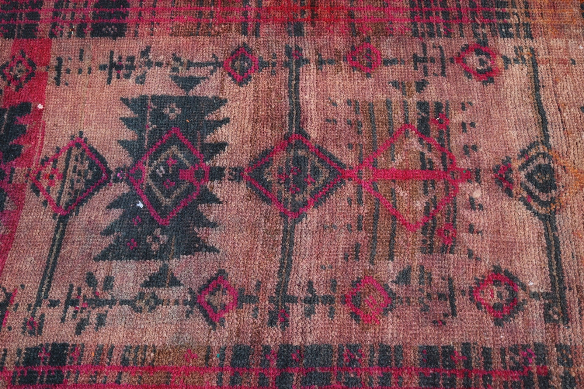 3.1x9.4 ft Runner Halıları, Beni Ourain Runner Halısı, Antika Halı, Mavi Yatak Odası Halıları, Vintage Halı, Uzun Yolluk Halısı, El Dokuma Halıları, Türk Halısı