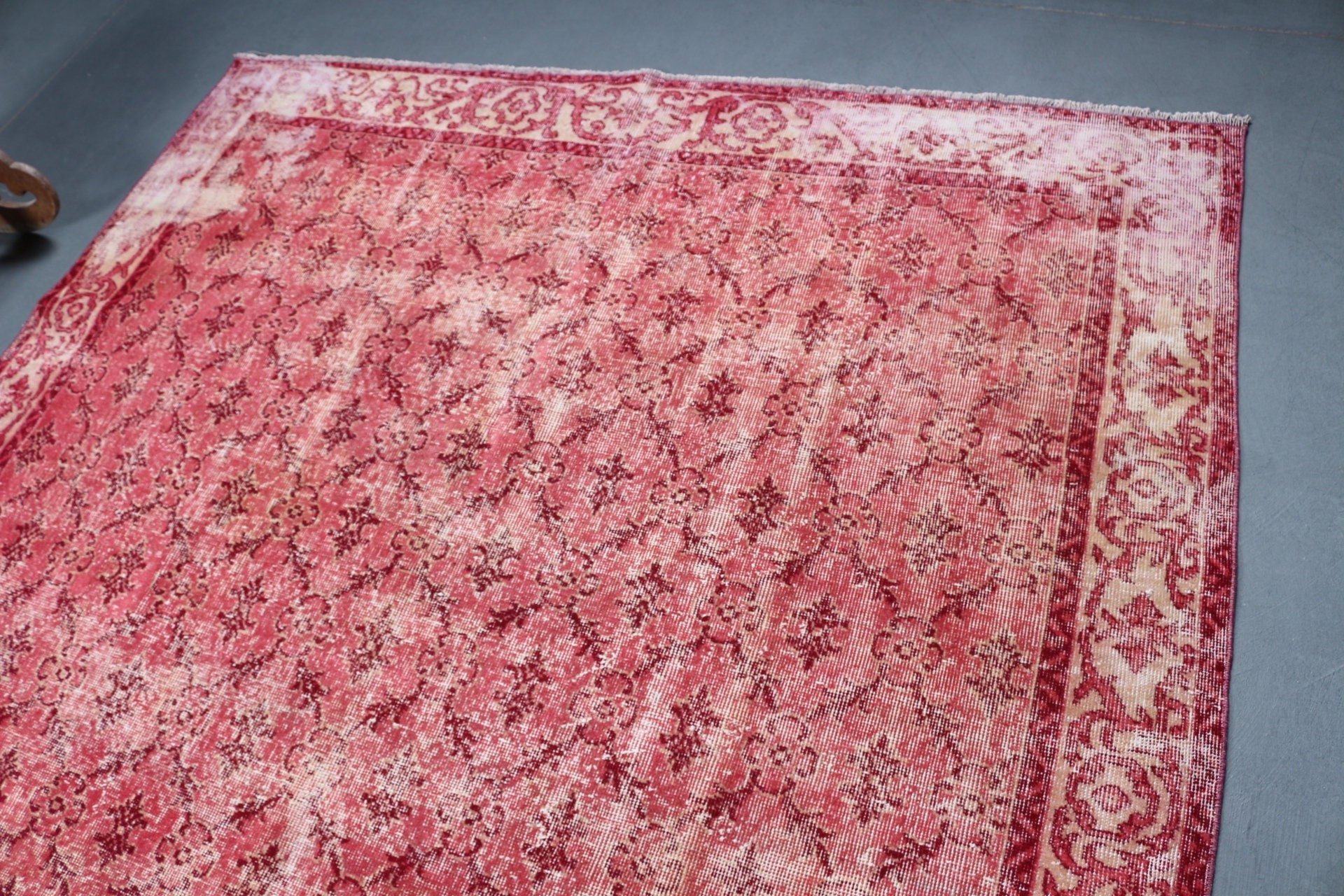 6.6x10.3 ft Büyük Halı, Anadolu Halıları, Kırmızı Soğuk Halı, Yatak Odası Halıları, Vintage Halılar, Bohem Halısı, Antika Halı, Türk Halıları, Yemek Odası Halısı