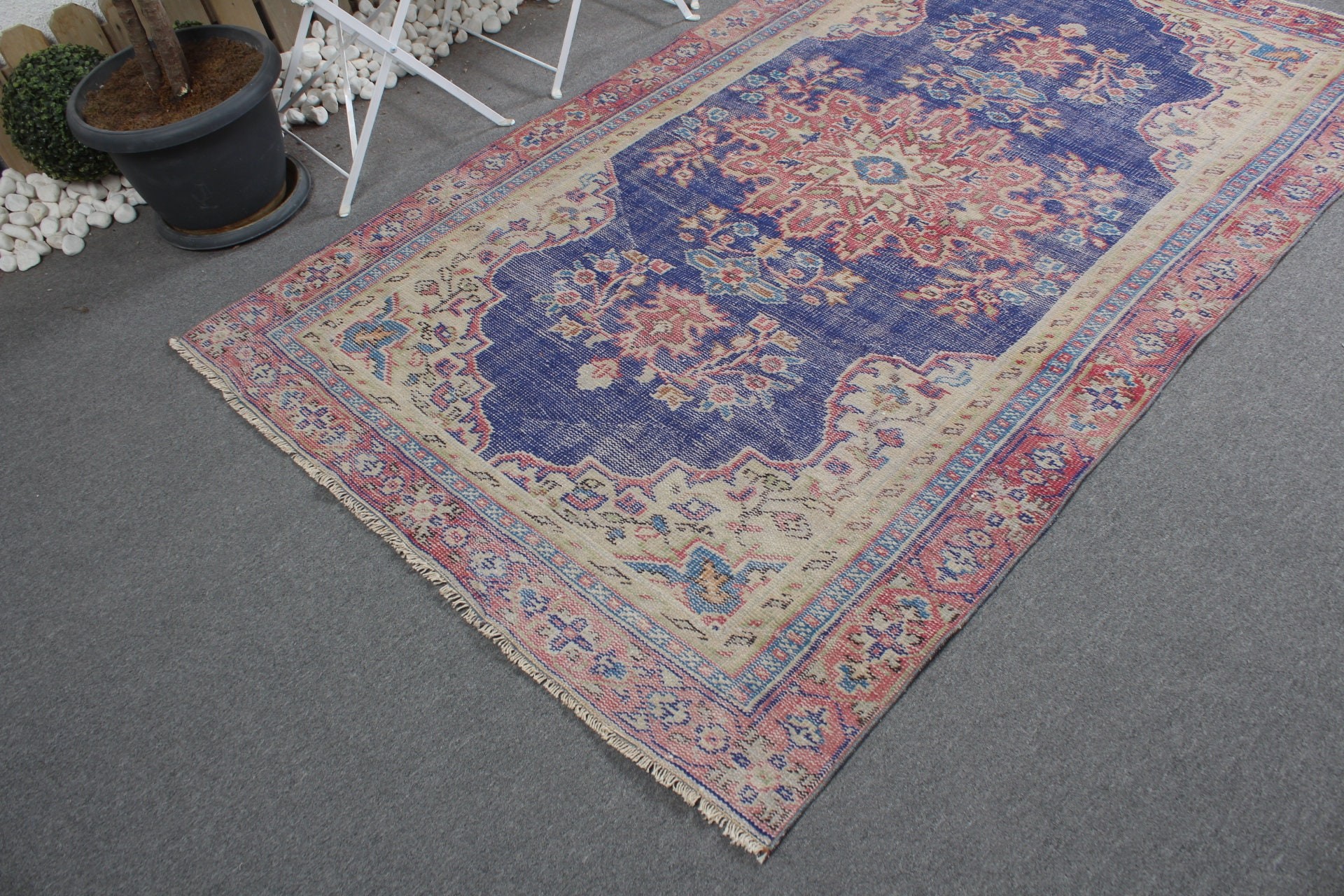 Oriental Rug, Vintage Rug, Blue Floor Rug, Wool Rug, Rugs for Floor, Kitchen Rug, Turkish Area Rug Rugs, 4.6x7.5 ft Area Rug, Turkish Rug