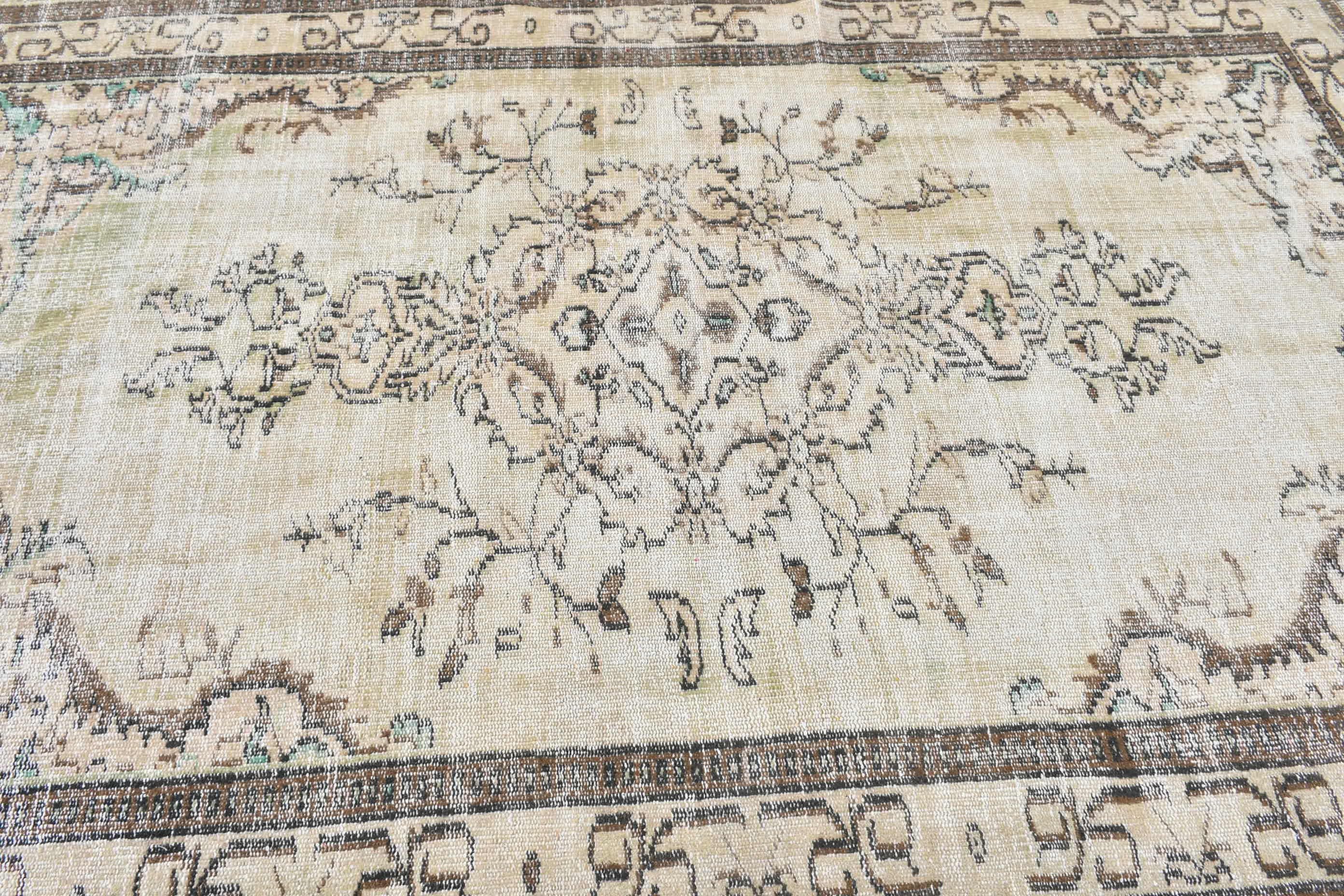 Rugs for Salon, Oushak Rugs, 5.5x8.7 ft Large Rug, Salon Rugs, Turkish Rug, Vintage Rug, Bedroom Rugs, Beige Oushak Rugs