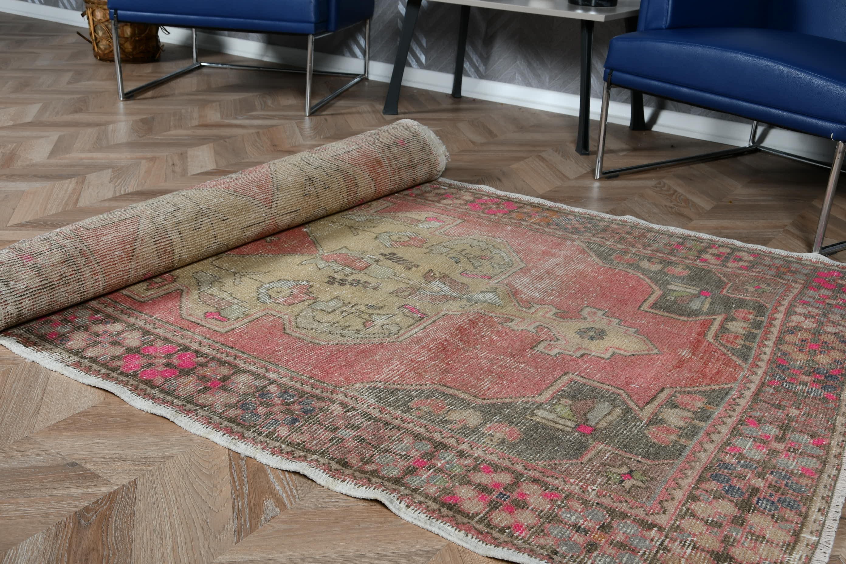 Rugs for Indoor, Bedroom Rugs, Kitchen Rug, Turkish Rug, Vintage Rug, Indoor Rugs, Oriental Rug, Brown  4.3x8.5 ft Area Rug