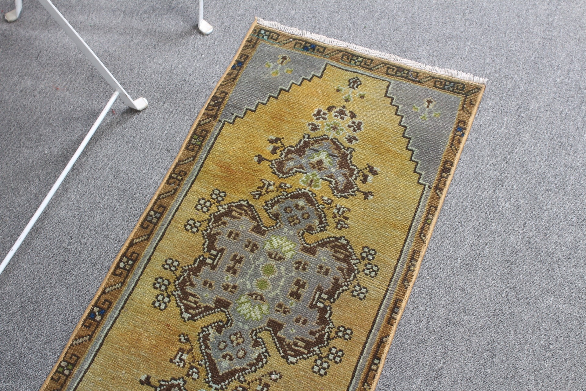 Car Mat Rugs, Bedroom Rugs, Cool Rugs, Vintage Rug, Oushak Rugs, Yellow Anatolian Rug, Rugs for Bedroom, 1.5x3.1 ft Small Rug, Turkish Rug