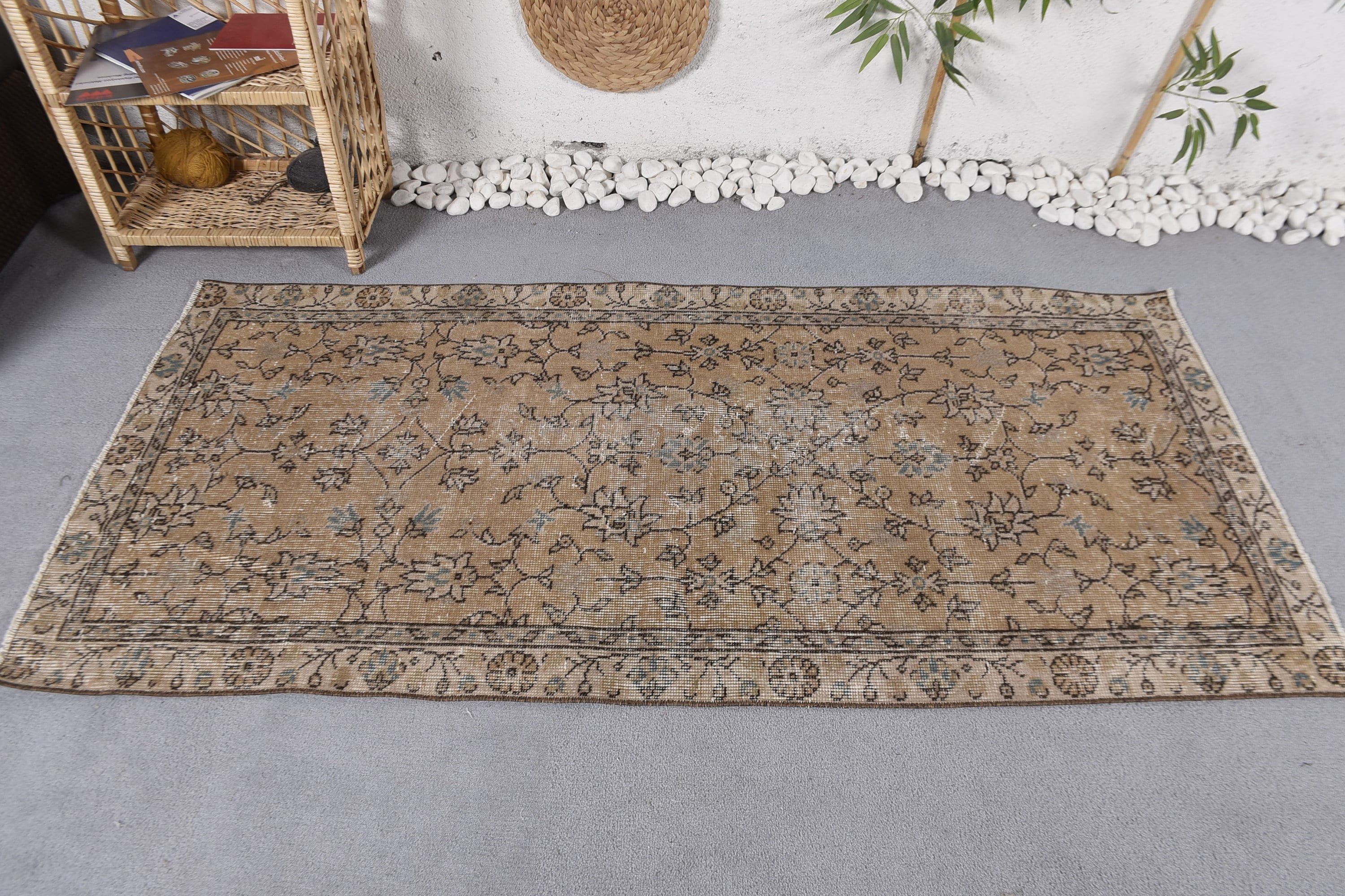 Rugs for Kitchen, Kitchen Rug, Statement Rugs, Turkish Rug, Blue Neutral Rugs, Entry Rug, Vintage Rugs, 2.9x6.1 ft Accent Rugs, Cool Rug