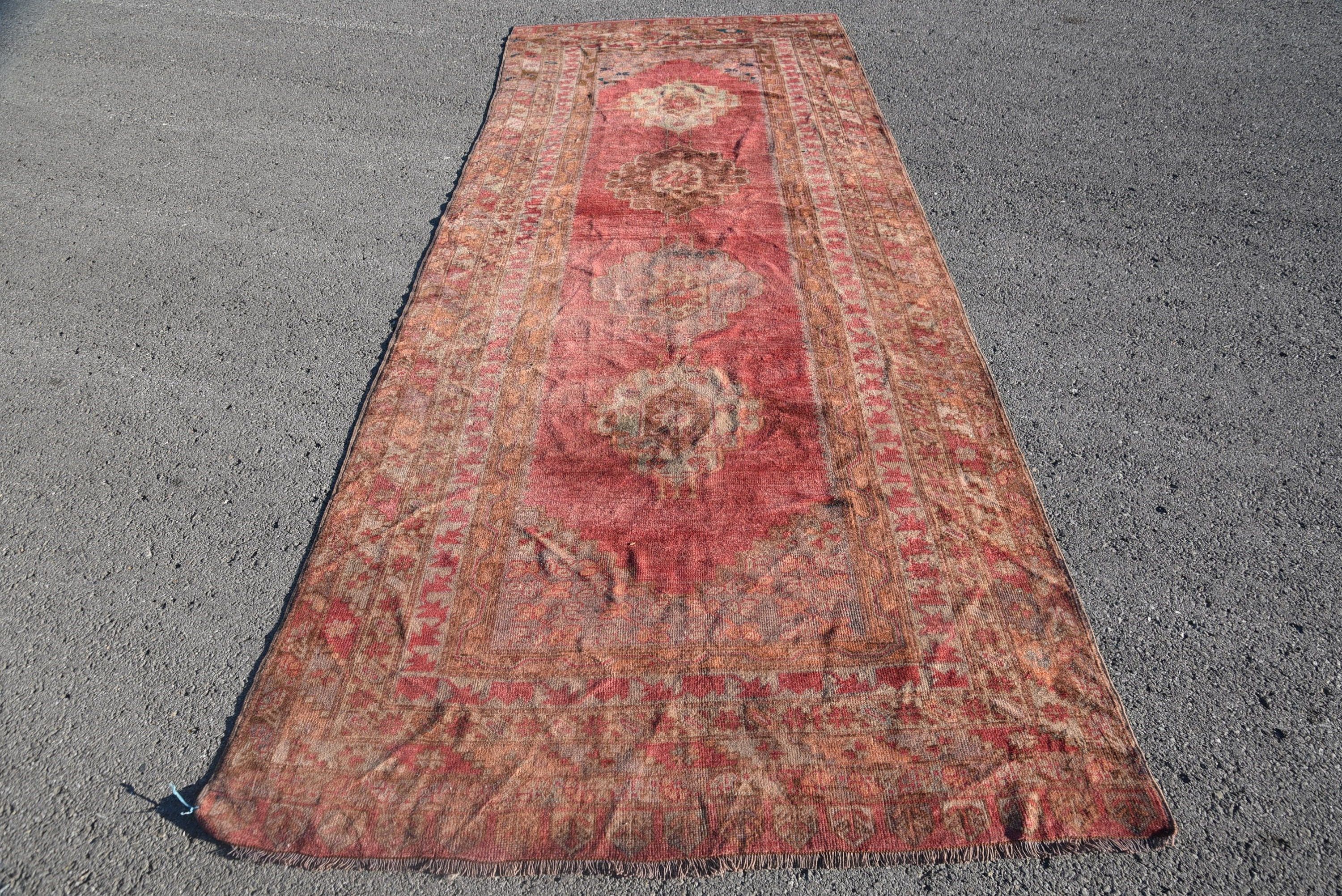 Turkish Rugs, Antique Rug, Corridor Rug, 4.8x12.6 ft Runner Rug, Rugs for Corridor, Oriental Rug Runner Rugs, Vintage Rugs, Oriental Rugs