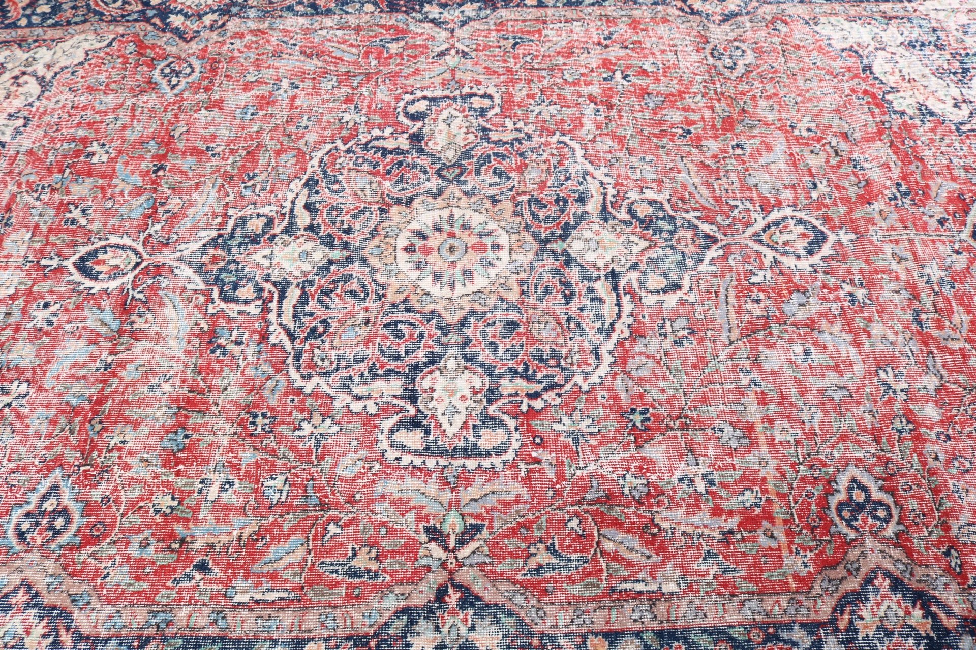 Modern Halılar, Oturma Odası Halısı, Türk Halıları, Havalı Halılar, Vintage Halılar, 5.9x9.5 ft Büyük Halı, Kırmızı El Dokuma Halı, Büyük Vintage Halılar, Boho Halılar