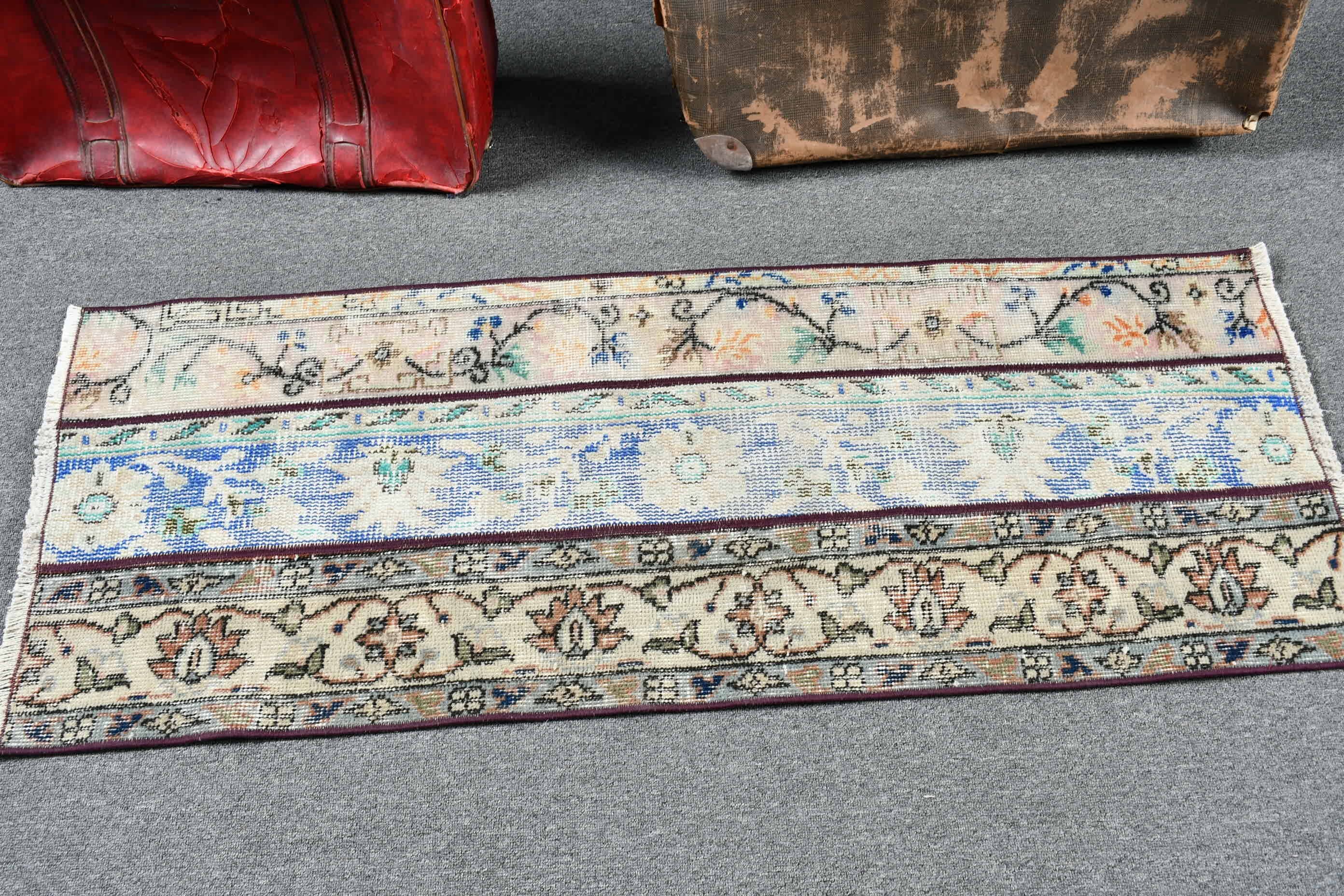 Vintage Halı, Antika Halı, Araba Paspas Halısı, Eski Halı, Yeşil Fas Halıları, Duvara Asılı Halılar, Türk Halısı, 1.8x4.6 ft Küçük Halı, Fas Halısı