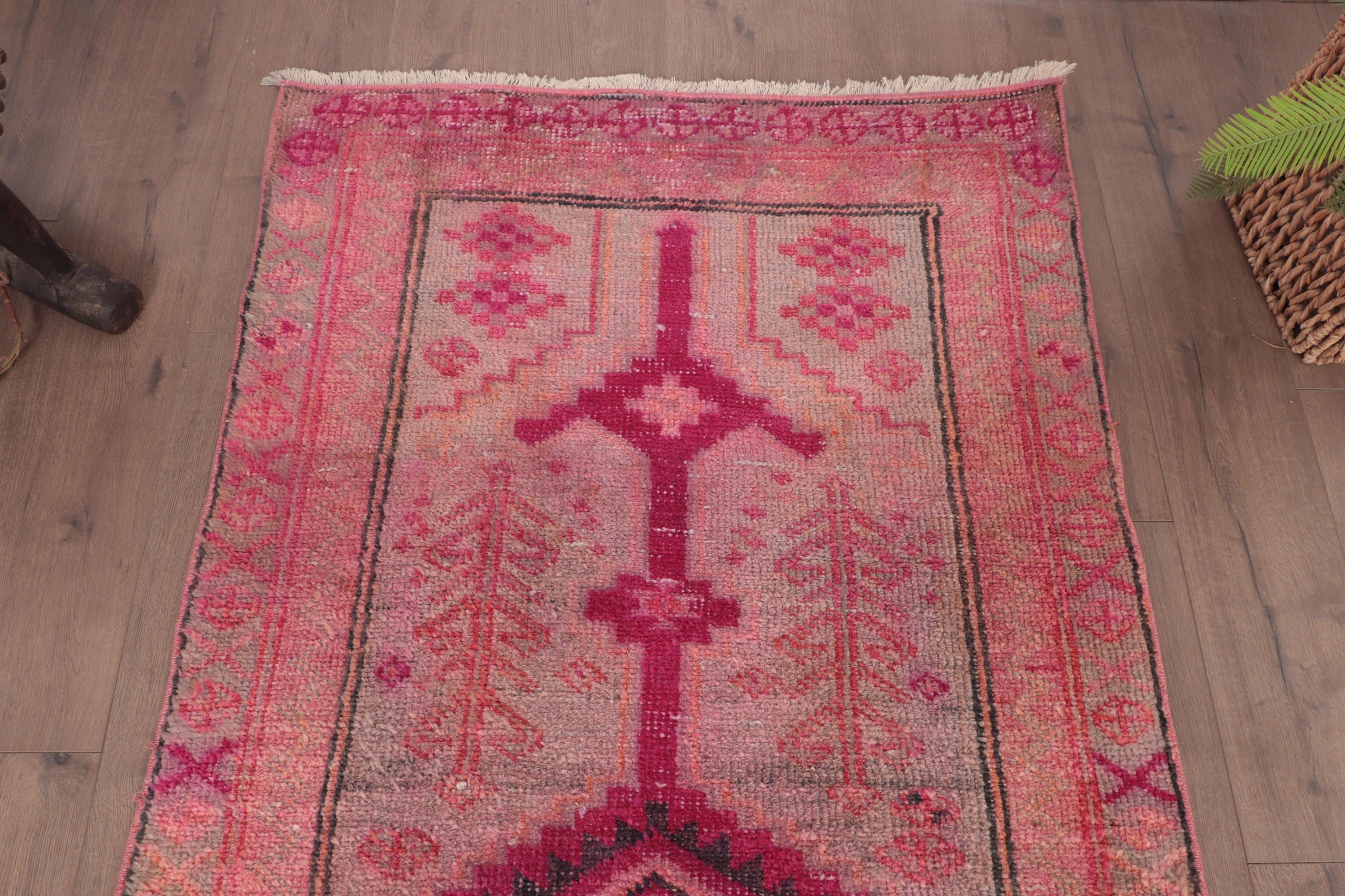 Merdiven Halıları, 3.6x9.6 ft Yolluk Halısı, Türk Halısı, Etnik Halı, Koridor Halıları, El Dokuma Halıları, Vintage Halı, Anadolu Halısı, Pembe Yatak Odası Halıları